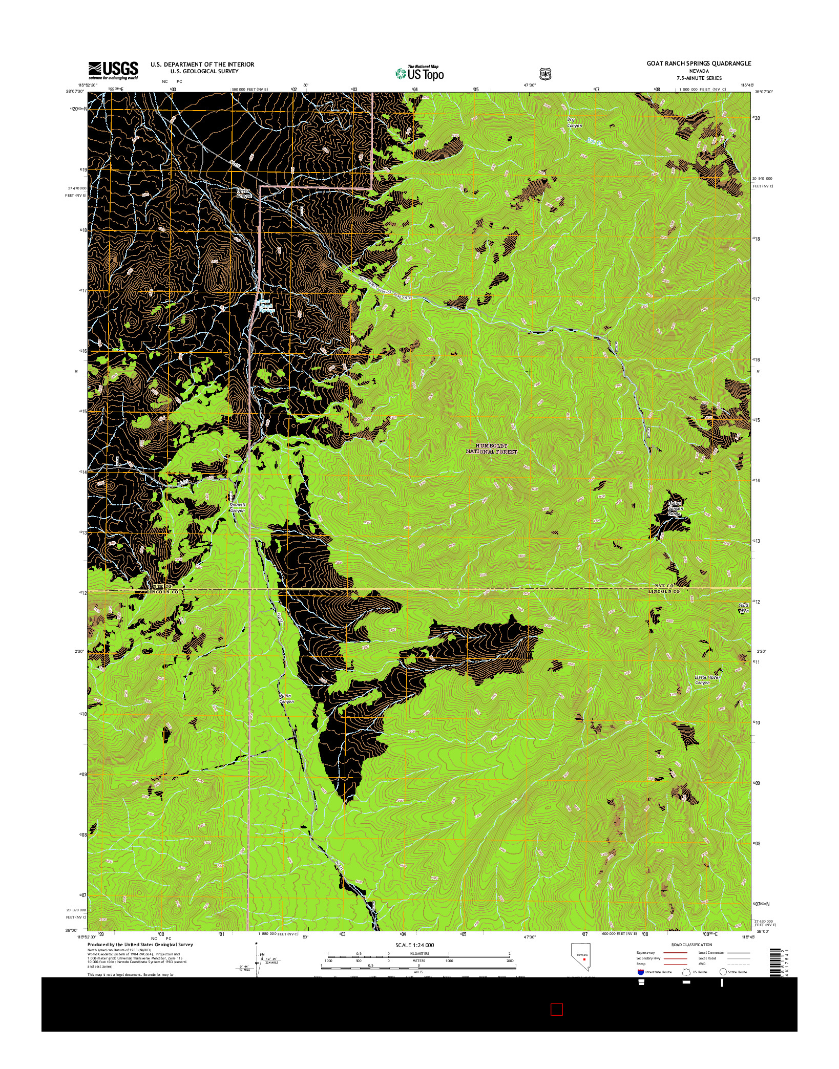 USGS US TOPO 7.5-MINUTE MAP FOR GOAT RANCH SPRINGS, NV 2014