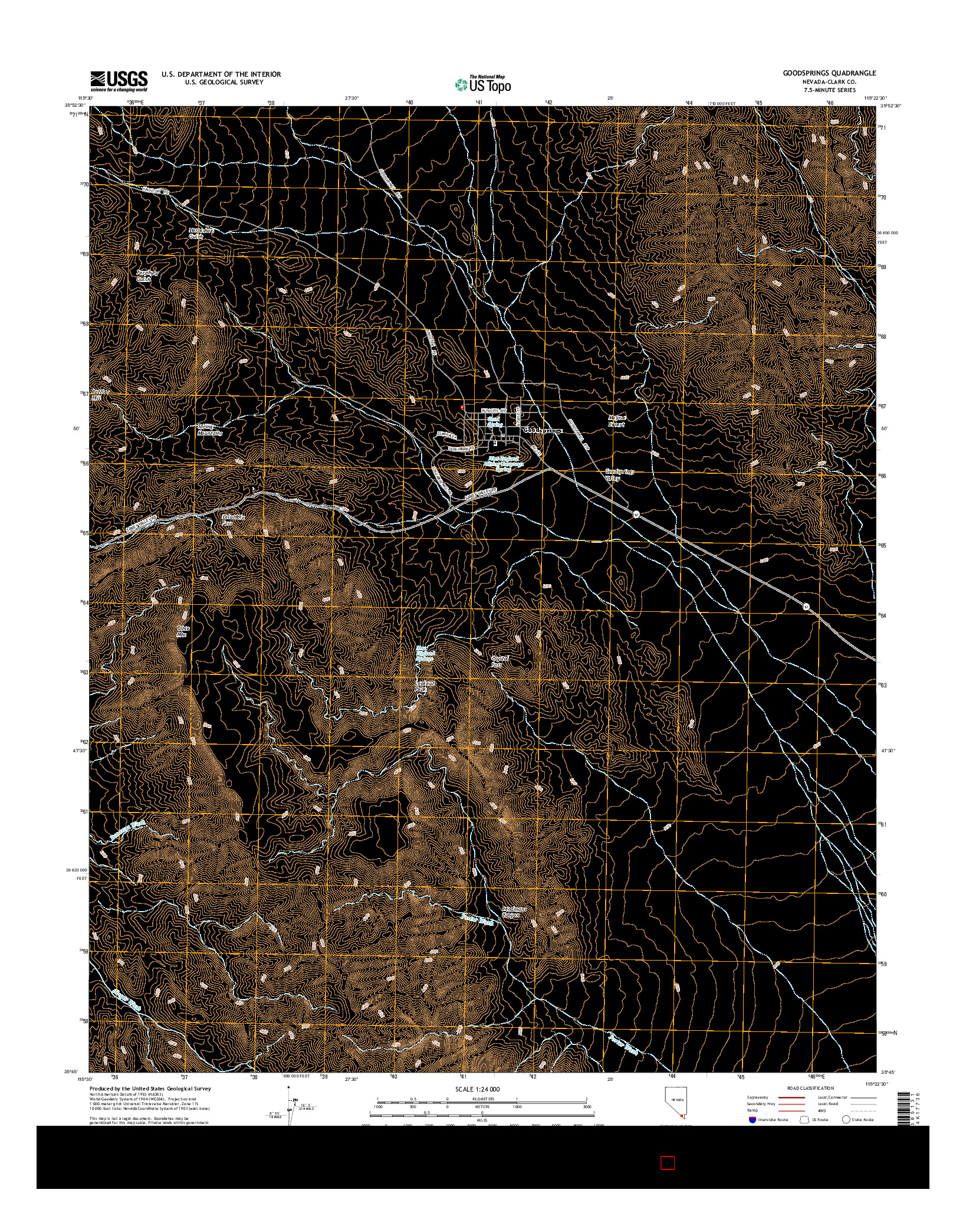 USGS US TOPO 7.5-MINUTE MAP FOR GOODSPRINGS, NV 2014