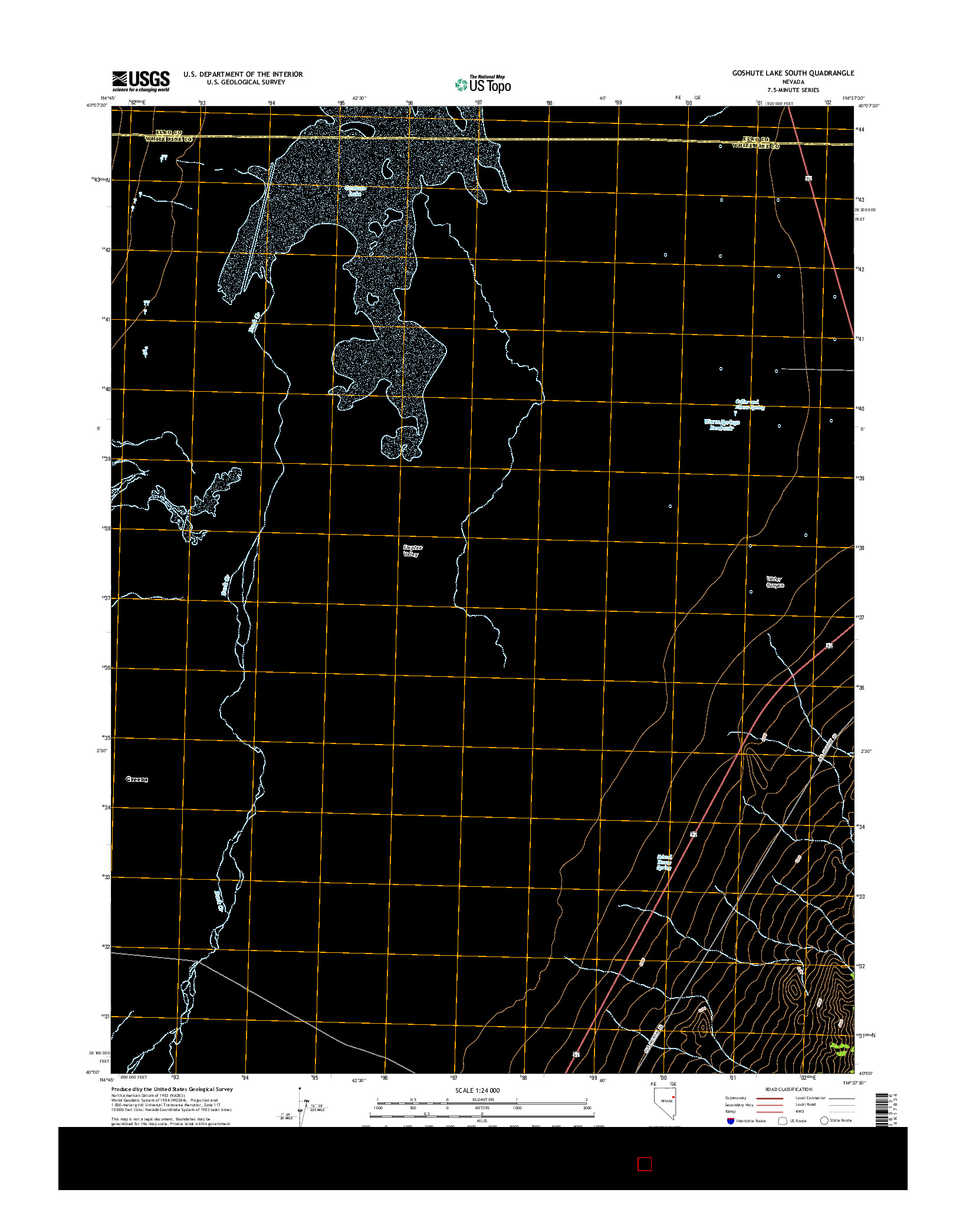 USGS US TOPO 7.5-MINUTE MAP FOR GOSHUTE LAKE SOUTH, NV 2014