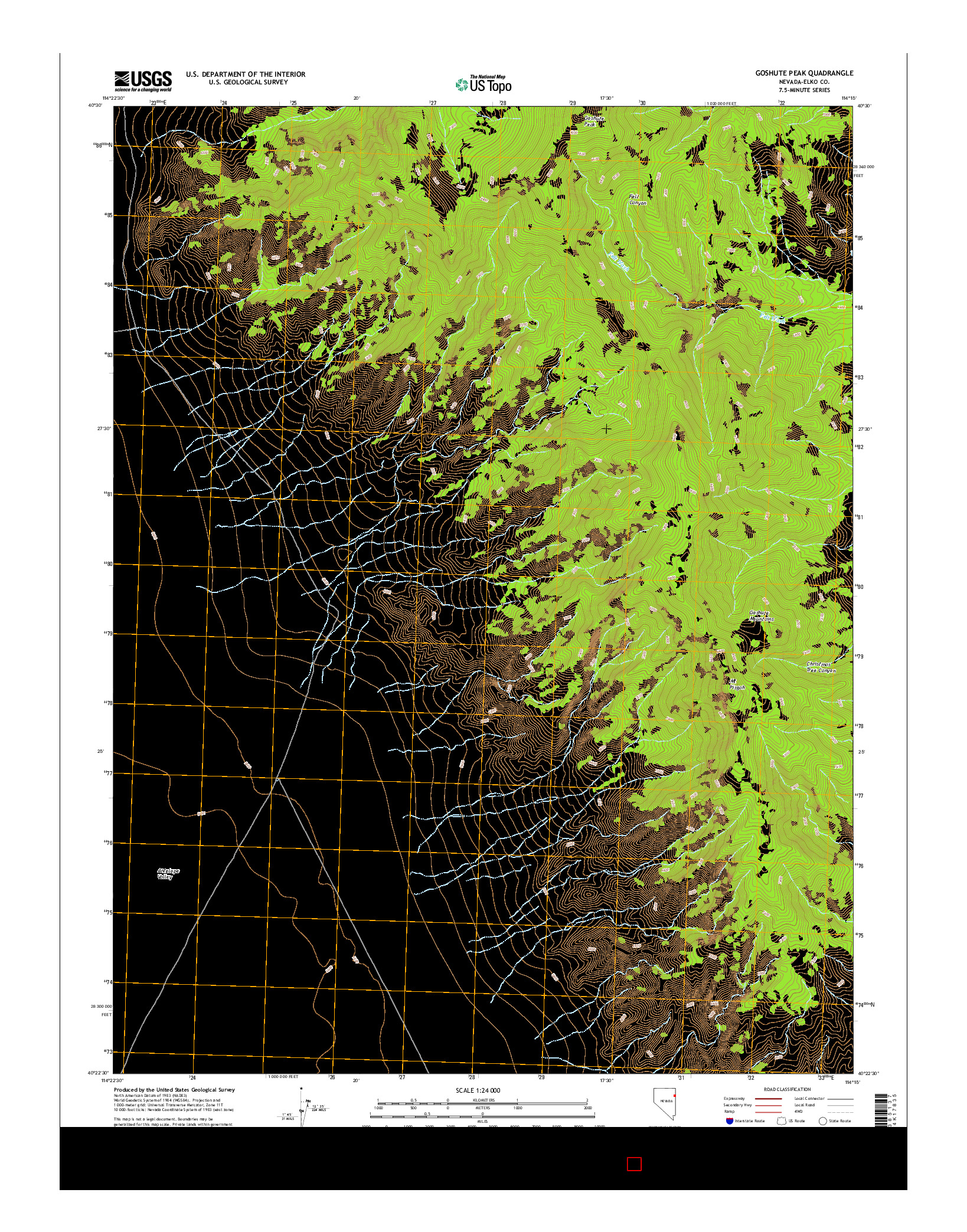 USGS US TOPO 7.5-MINUTE MAP FOR GOSHUTE PEAK, NV 2014