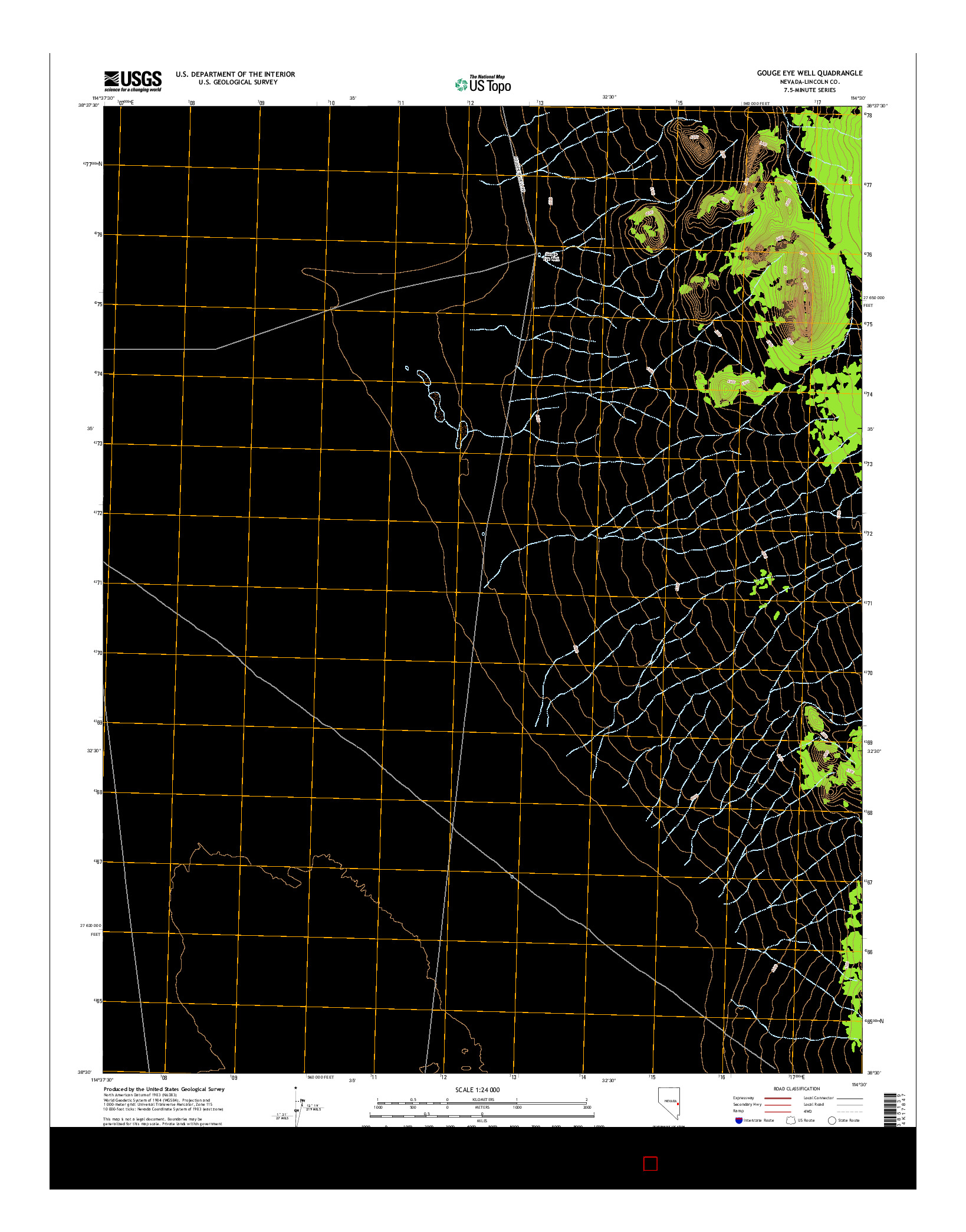 USGS US TOPO 7.5-MINUTE MAP FOR GOUGE EYE WELL, NV 2014