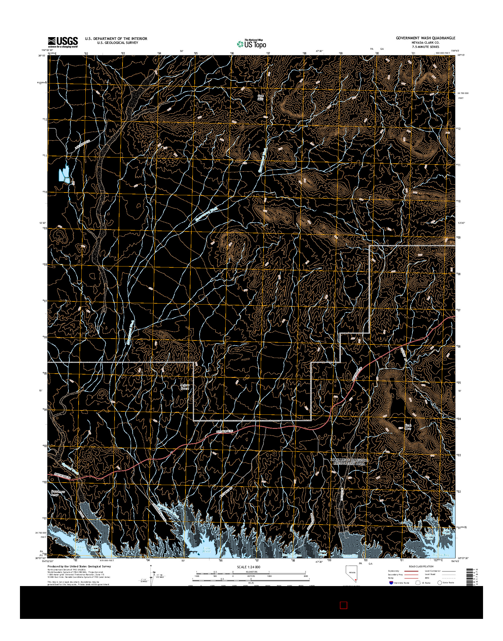 USGS US TOPO 7.5-MINUTE MAP FOR GOVERNMENT WASH, NV 2014