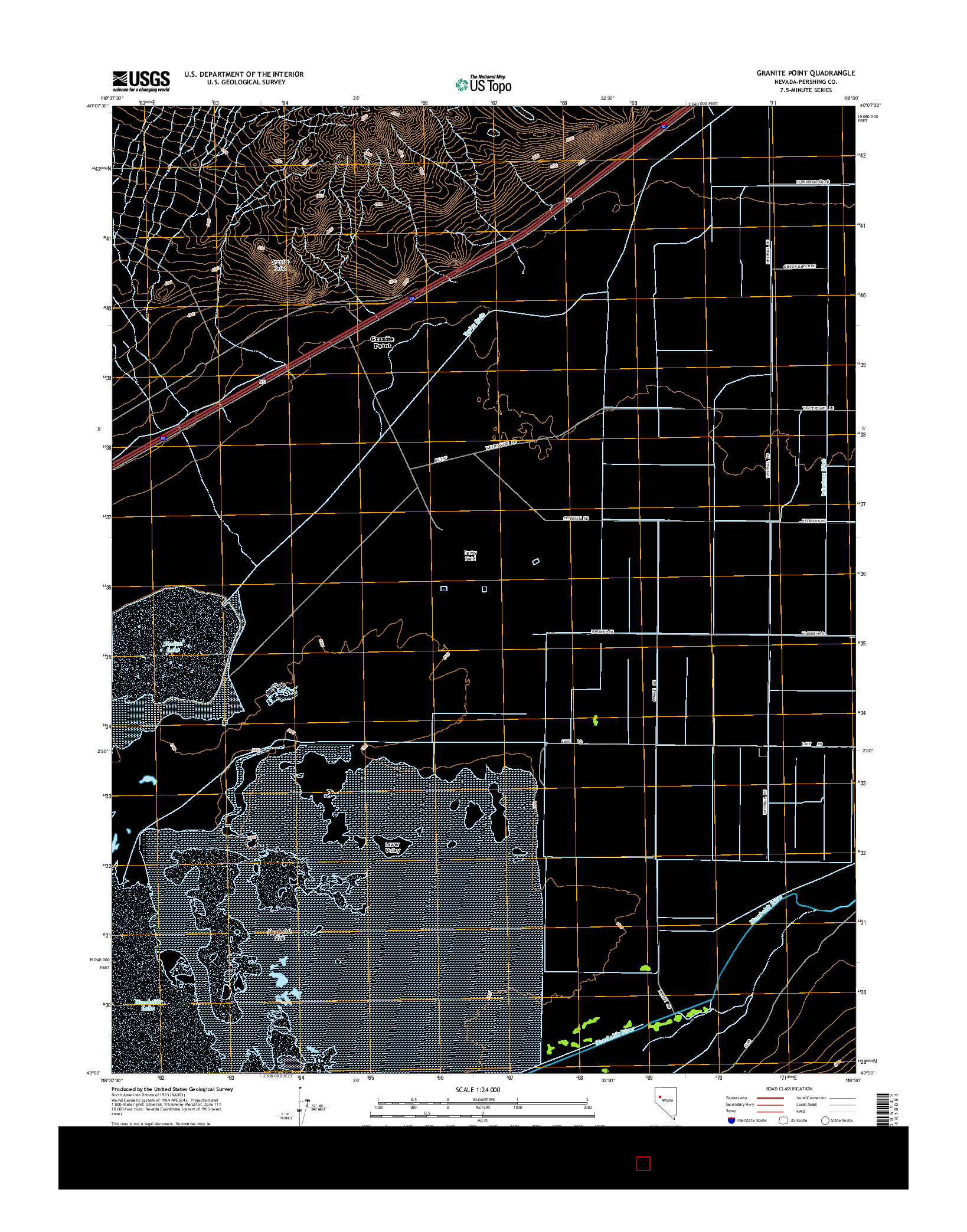 USGS US TOPO 7.5-MINUTE MAP FOR GRANITE POINT, NV 2014