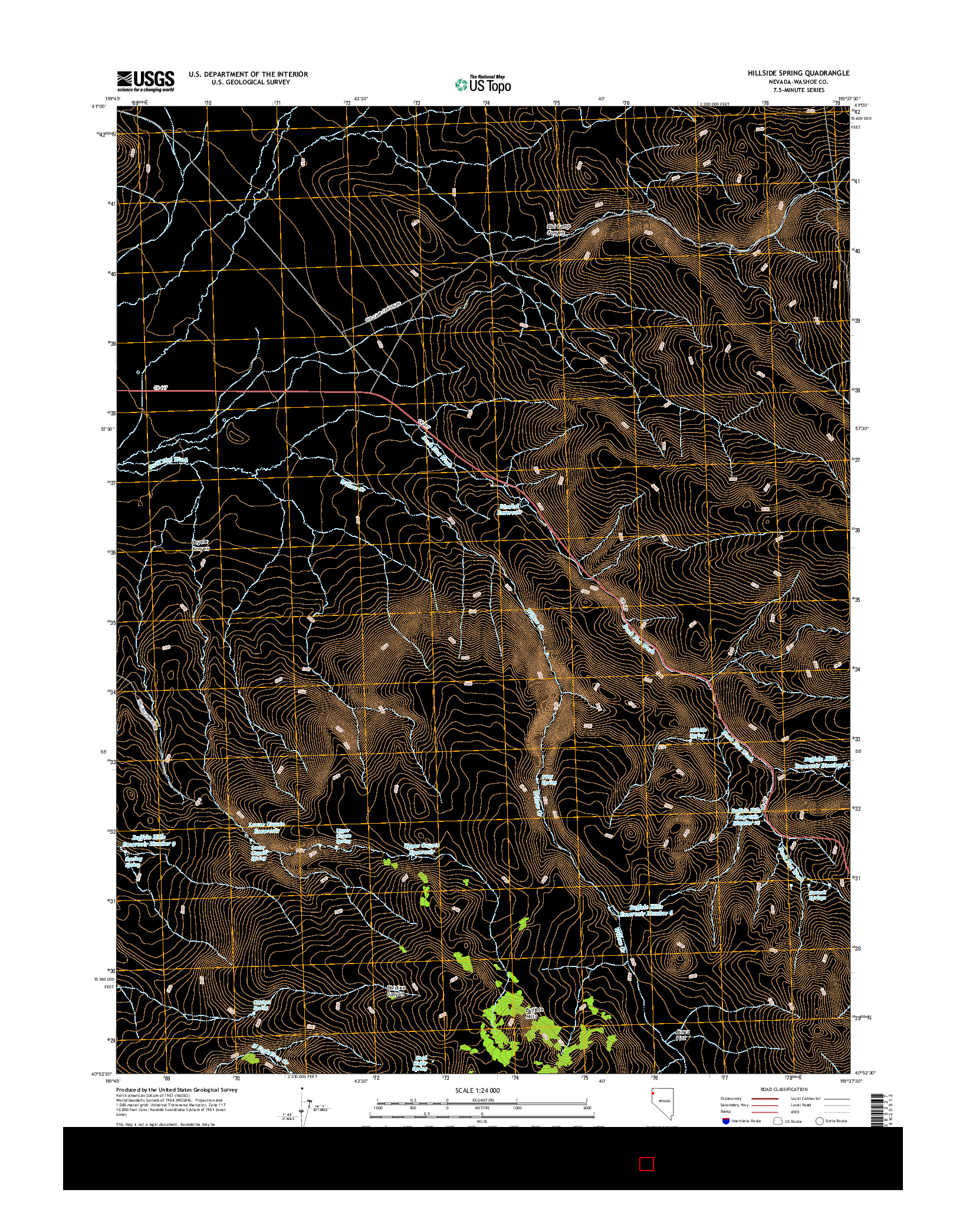 USGS US TOPO 7.5-MINUTE MAP FOR HILLSIDE SPRING, NV 2014