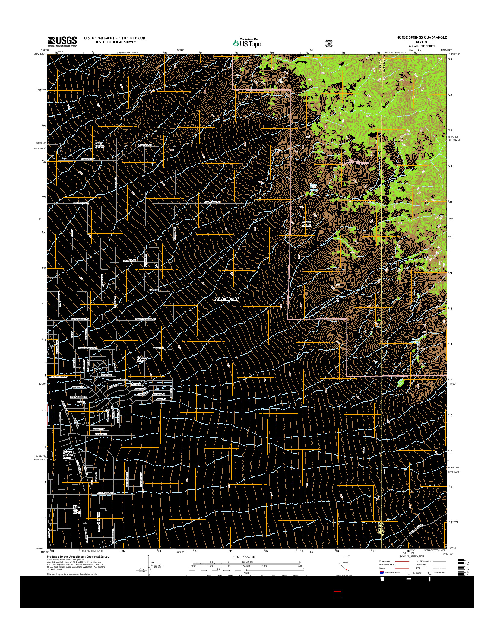 USGS US TOPO 7.5-MINUTE MAP FOR HORSE SPRINGS, NV 2014