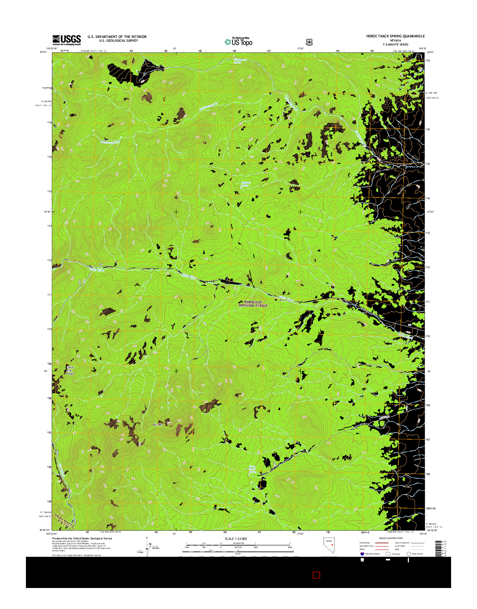 USGS US TOPO 7.5-MINUTE MAP FOR HORSE TRACK SPRING, NV 2014