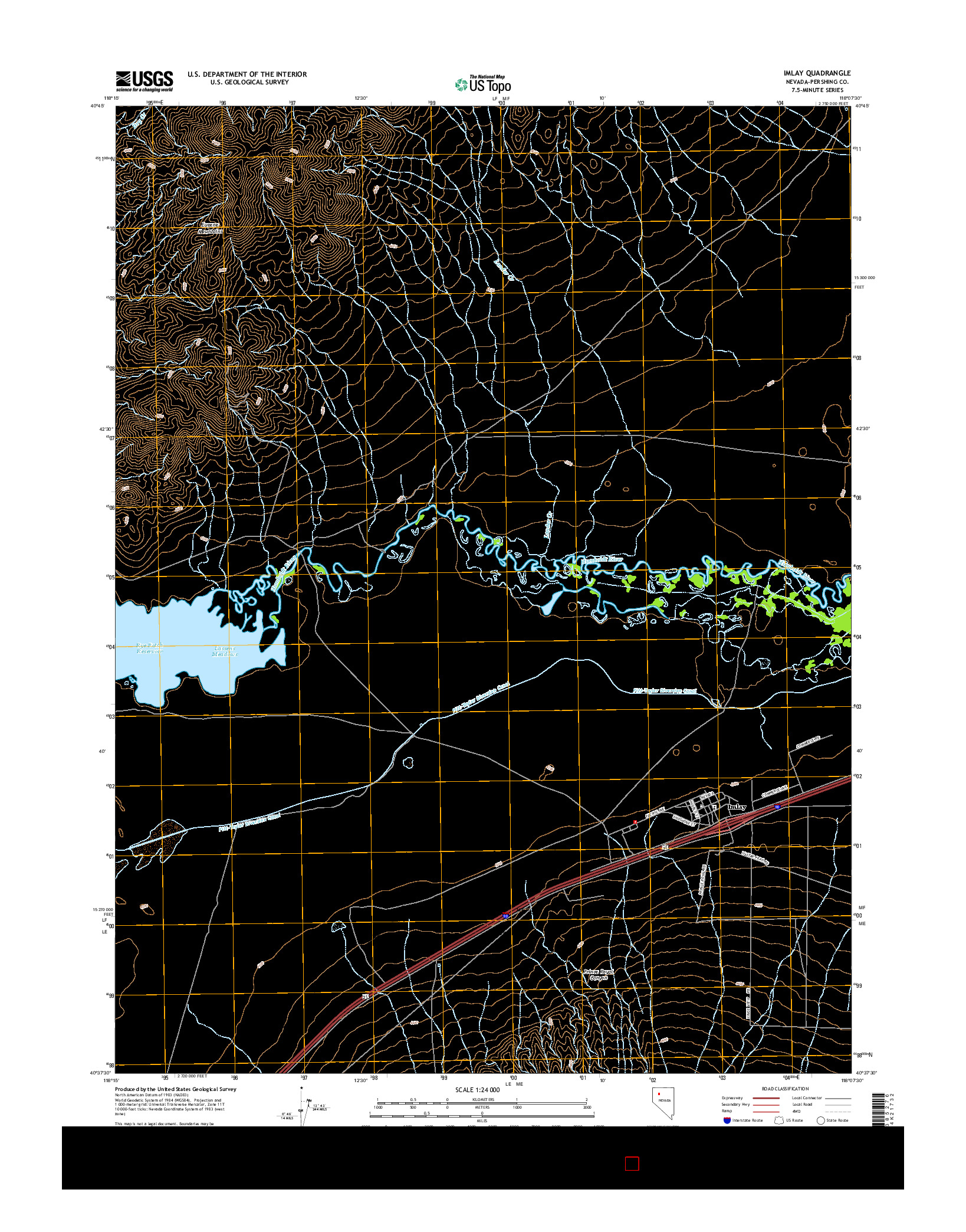 USGS US TOPO 7.5-MINUTE MAP FOR IMLAY, NV 2014