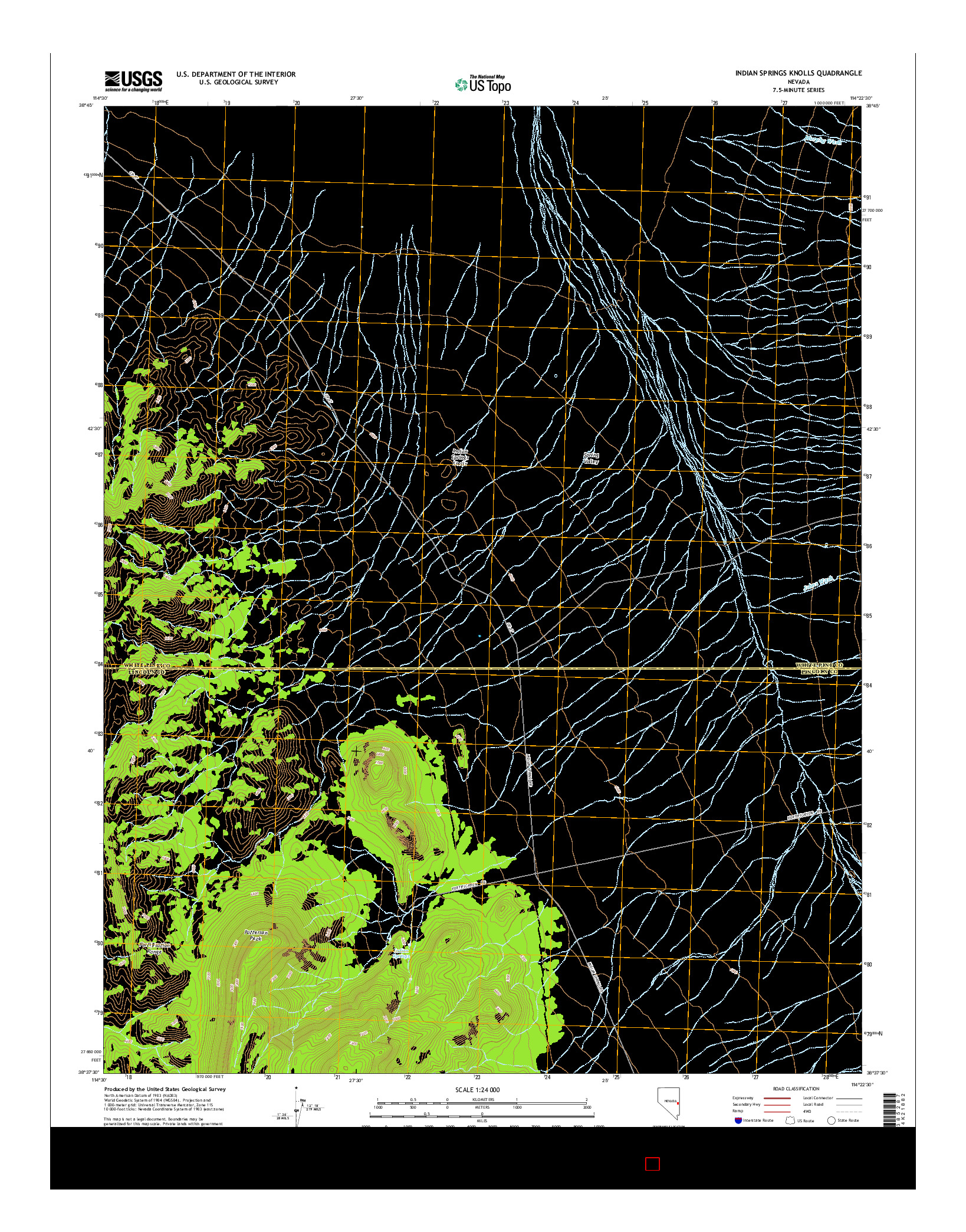 USGS US TOPO 7.5-MINUTE MAP FOR INDIAN SPRINGS KNOLLS, NV 2014