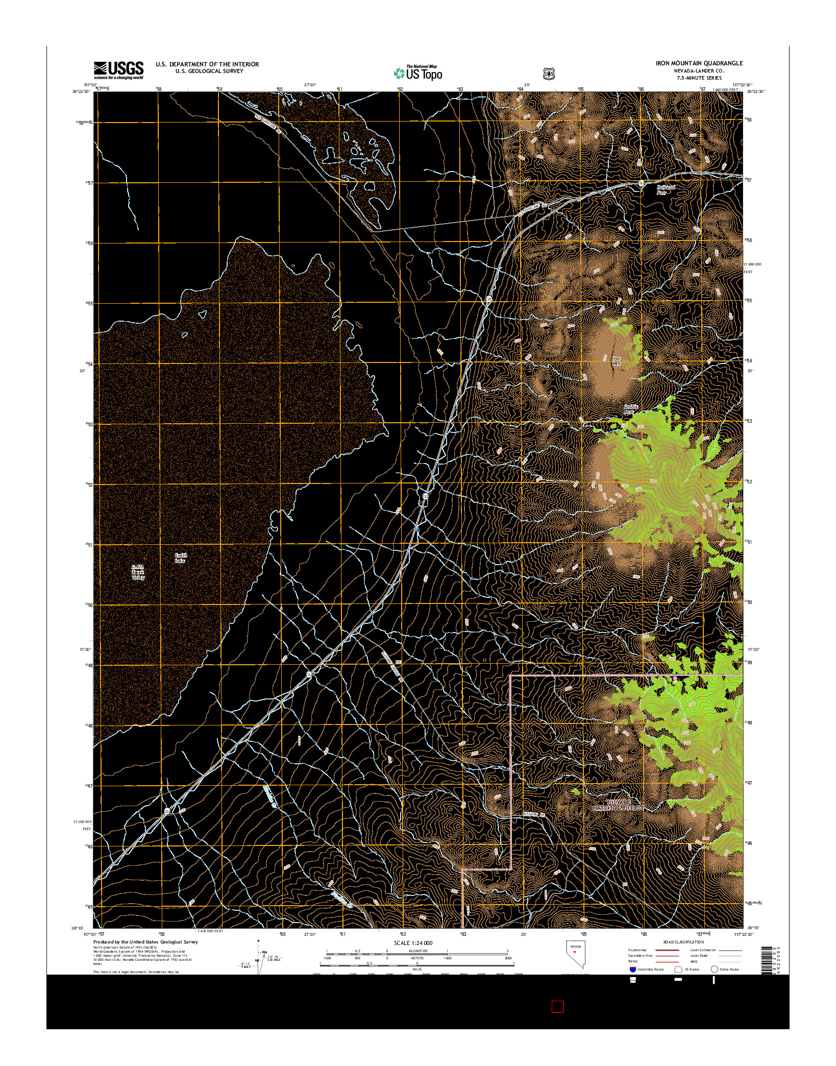 USGS US TOPO 7.5-MINUTE MAP FOR IRON MOUNTAIN, NV 2014