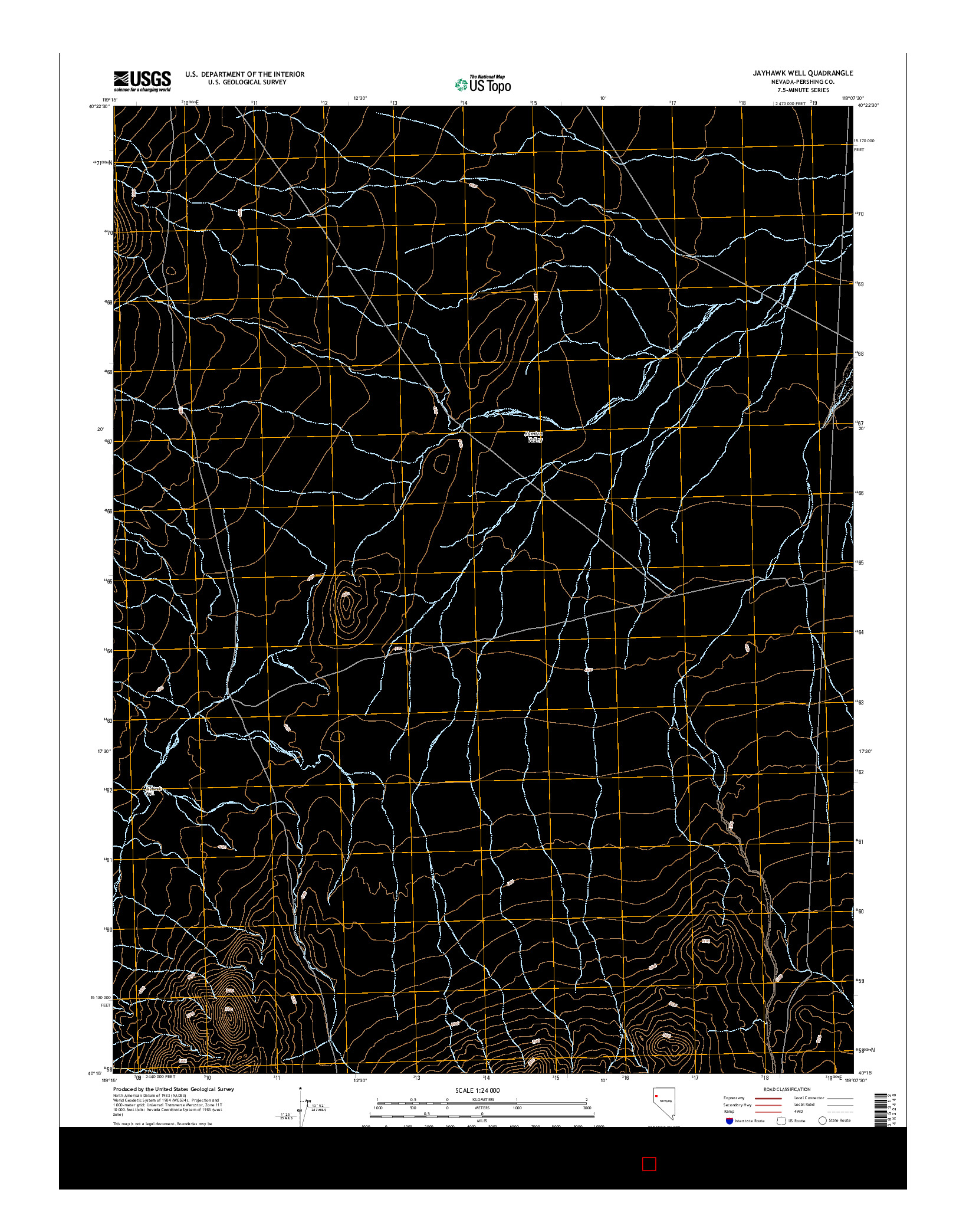 USGS US TOPO 7.5-MINUTE MAP FOR JAYHAWK WELL, NV 2014