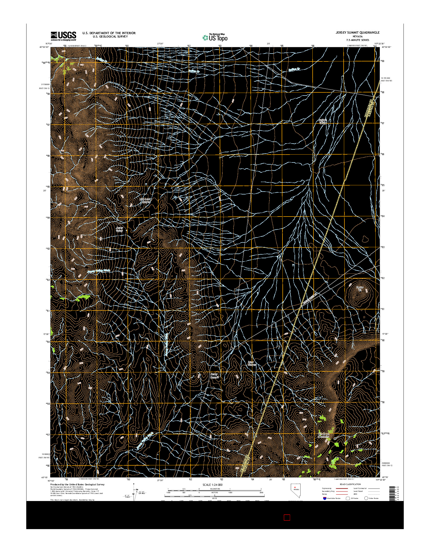 USGS US TOPO 7.5-MINUTE MAP FOR JERSEY SUMMIT, NV 2014