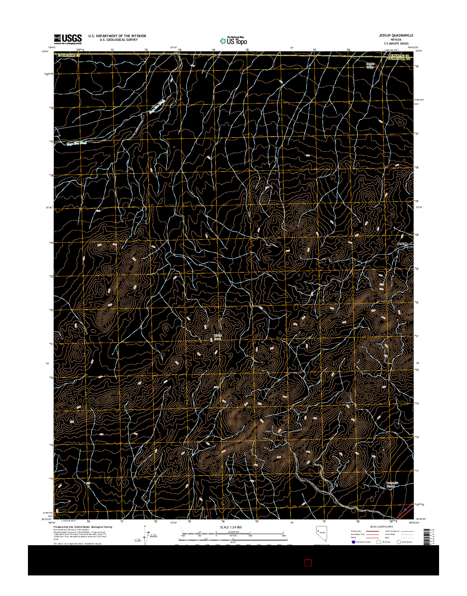 USGS US TOPO 7.5-MINUTE MAP FOR JESSUP, NV 2014