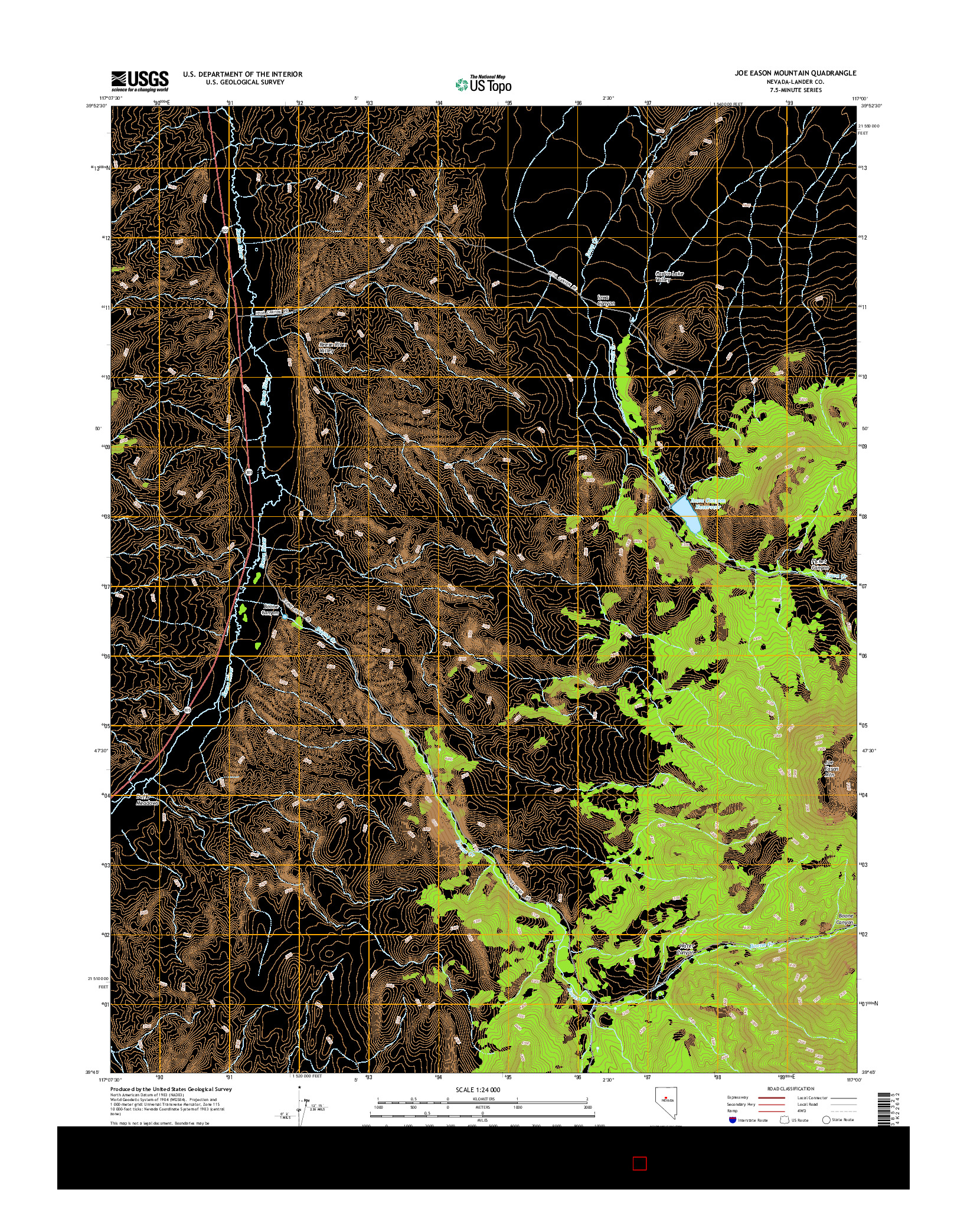 USGS US TOPO 7.5-MINUTE MAP FOR JOE EASON MOUNTAIN, NV 2014