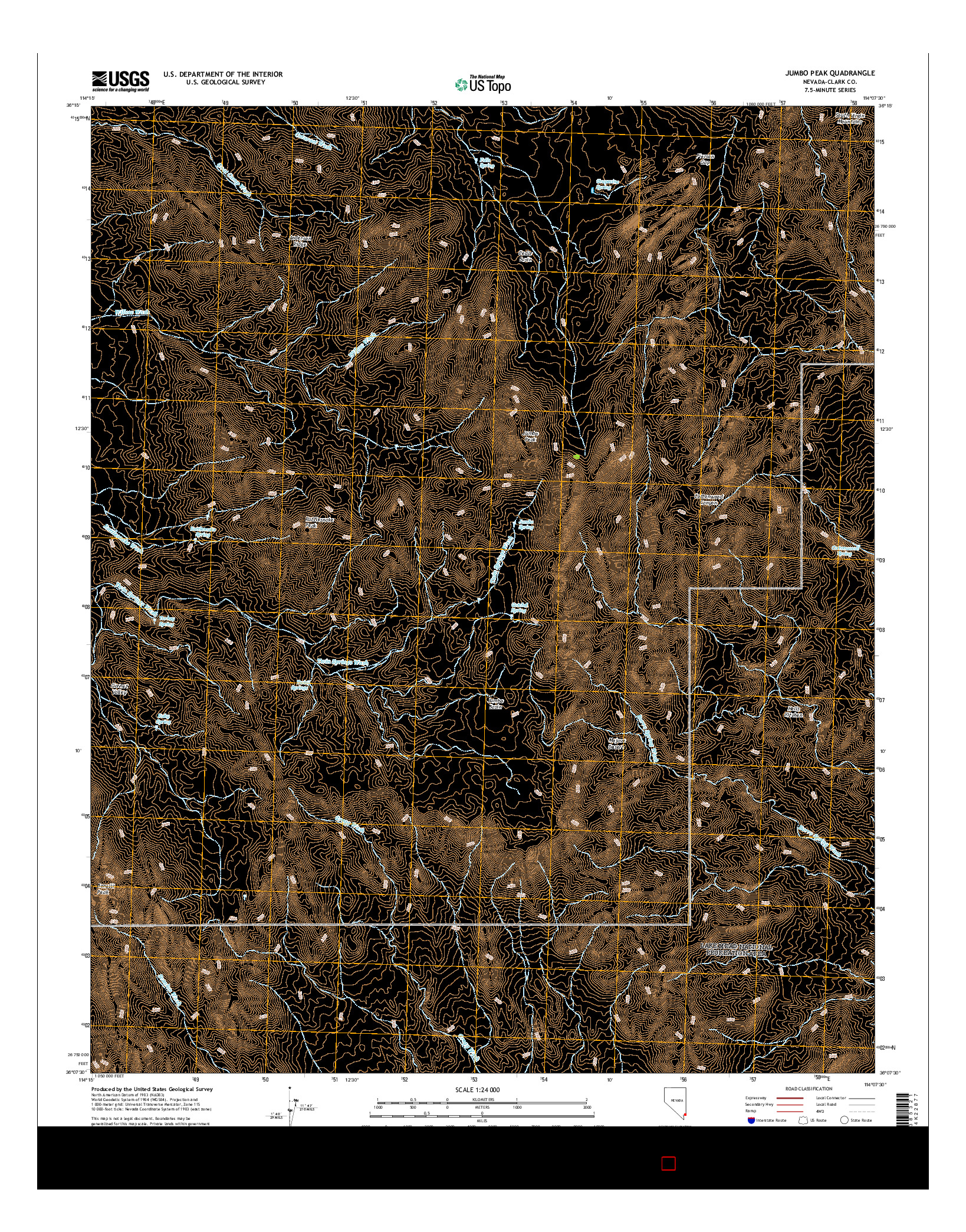 USGS US TOPO 7.5-MINUTE MAP FOR JUMBO PEAK, NV 2014