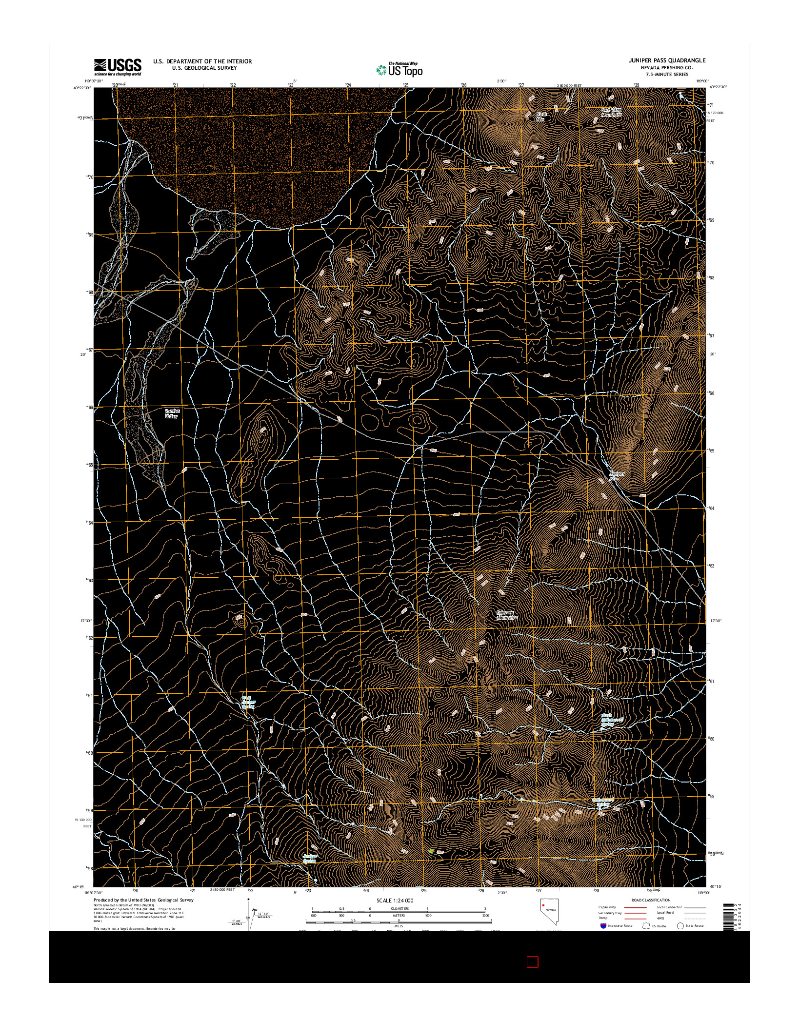 USGS US TOPO 7.5-MINUTE MAP FOR JUNIPER PASS, NV 2014