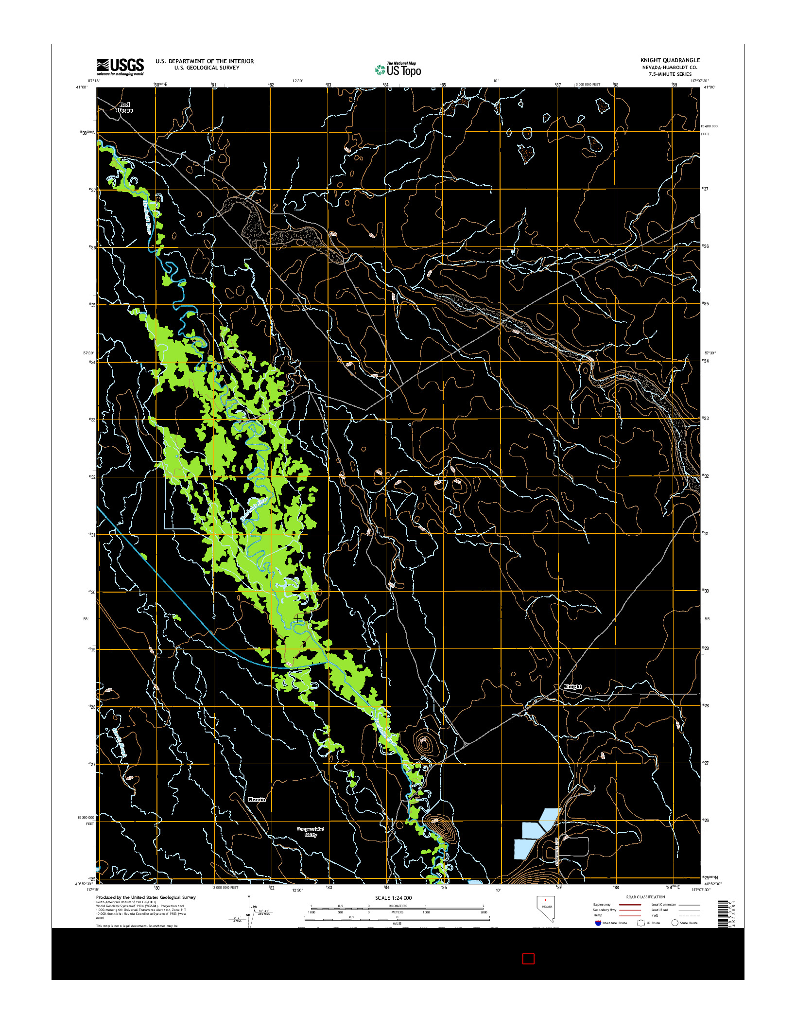 USGS US TOPO 7.5-MINUTE MAP FOR KNIGHT, NV 2014