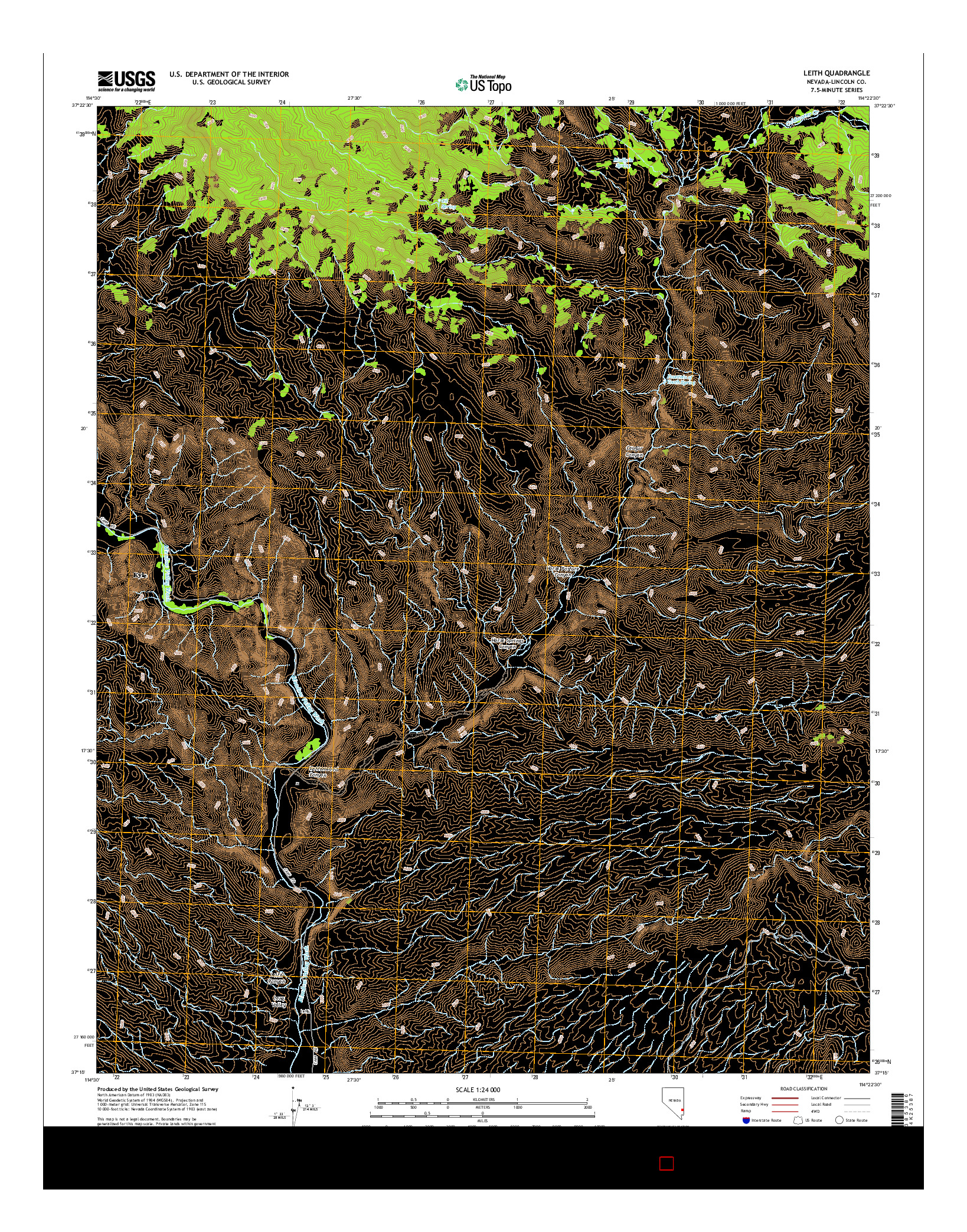 USGS US TOPO 7.5-MINUTE MAP FOR LEITH, NV 2014
