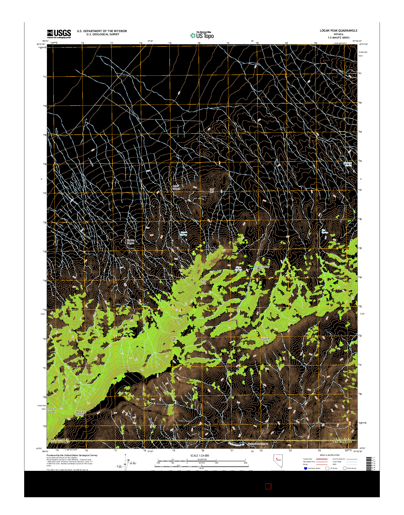 USGS US TOPO 7.5-MINUTE MAP FOR LOGAN PEAK, NV 2014