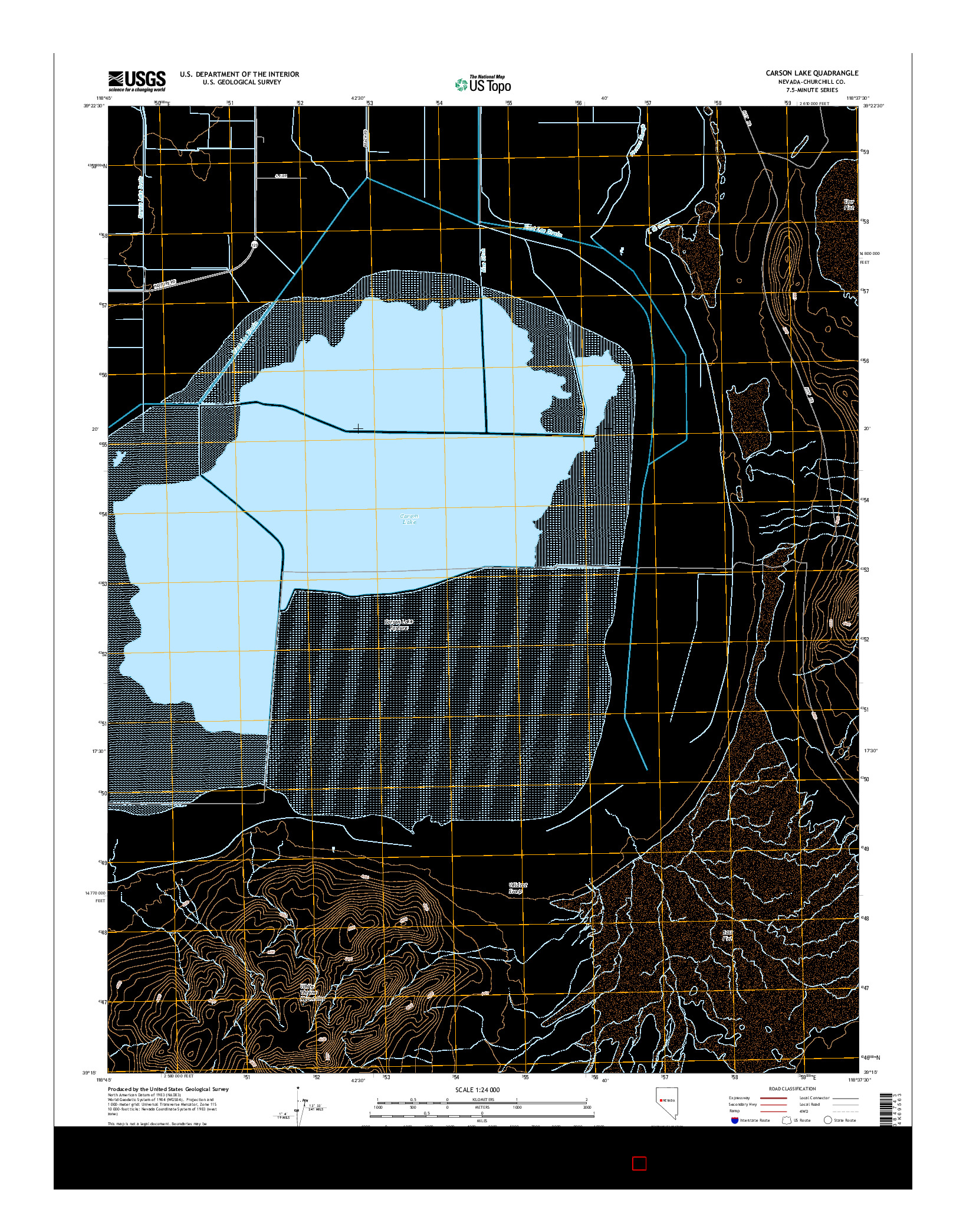 USGS US TOPO 7.5-MINUTE MAP FOR CARSON LAKE, NV 2014