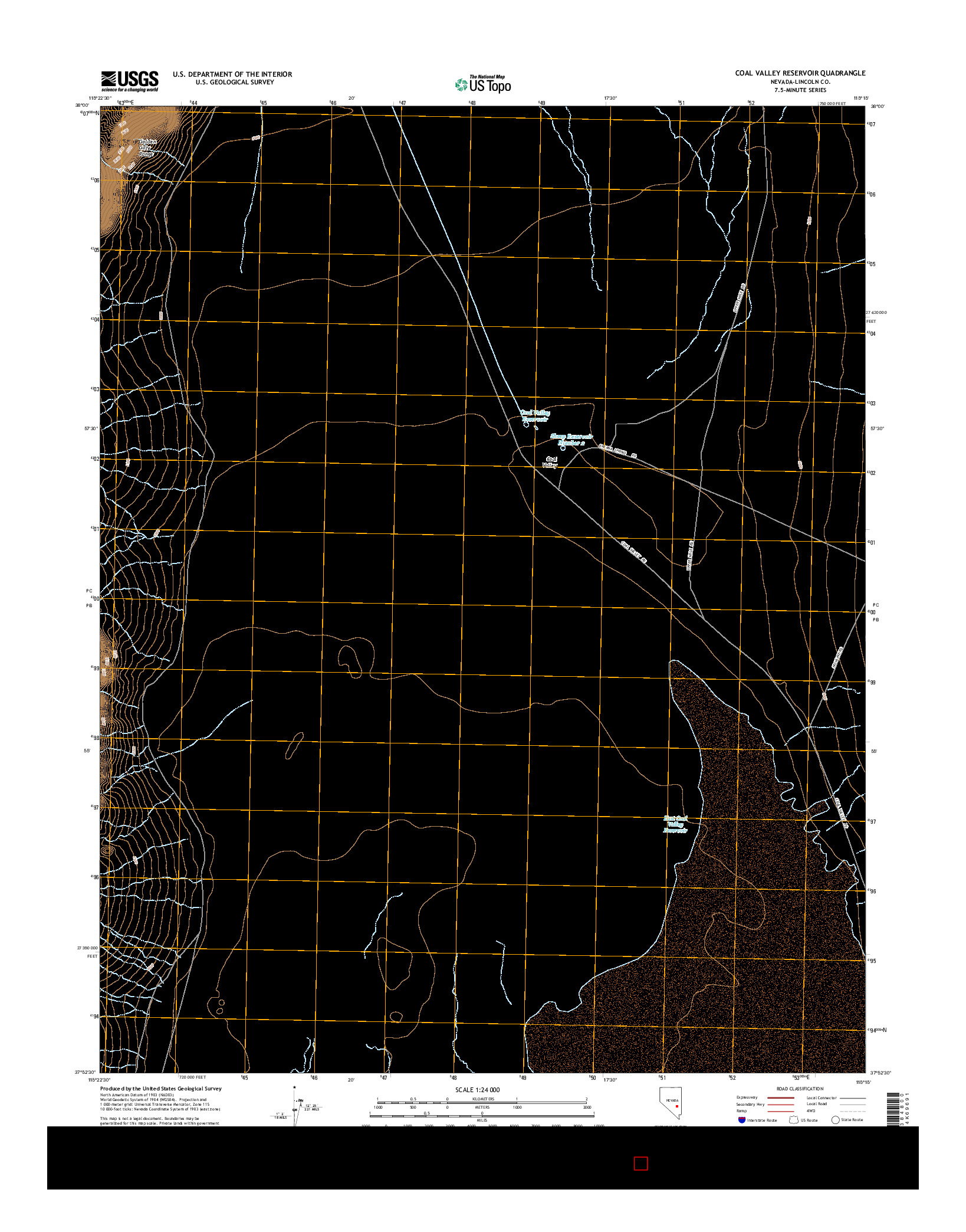 USGS US TOPO 7.5-MINUTE MAP FOR COAL VALLEY RESERVOIR, NV 2014