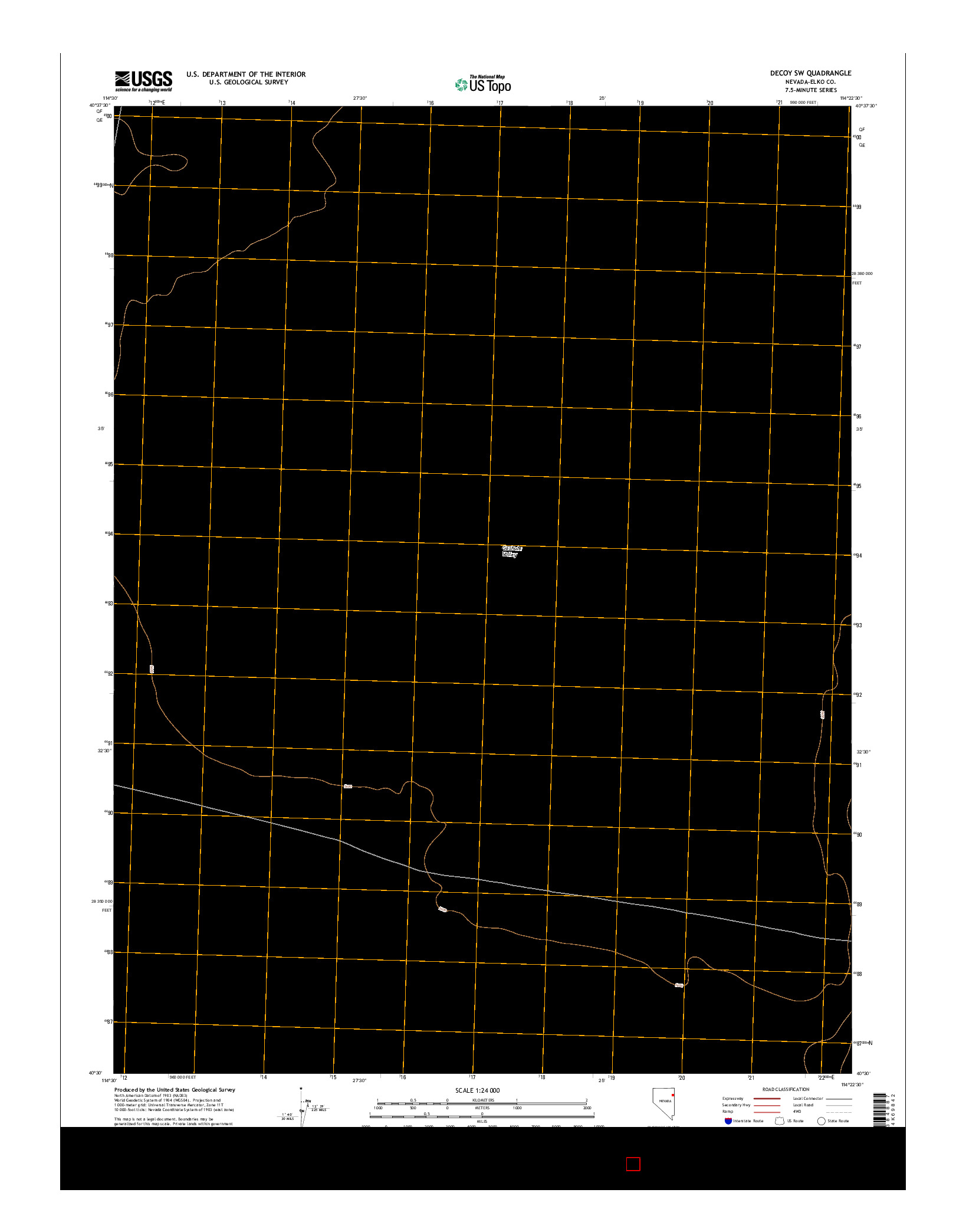 USGS US TOPO 7.5-MINUTE MAP FOR DECOY SW, NV 2014