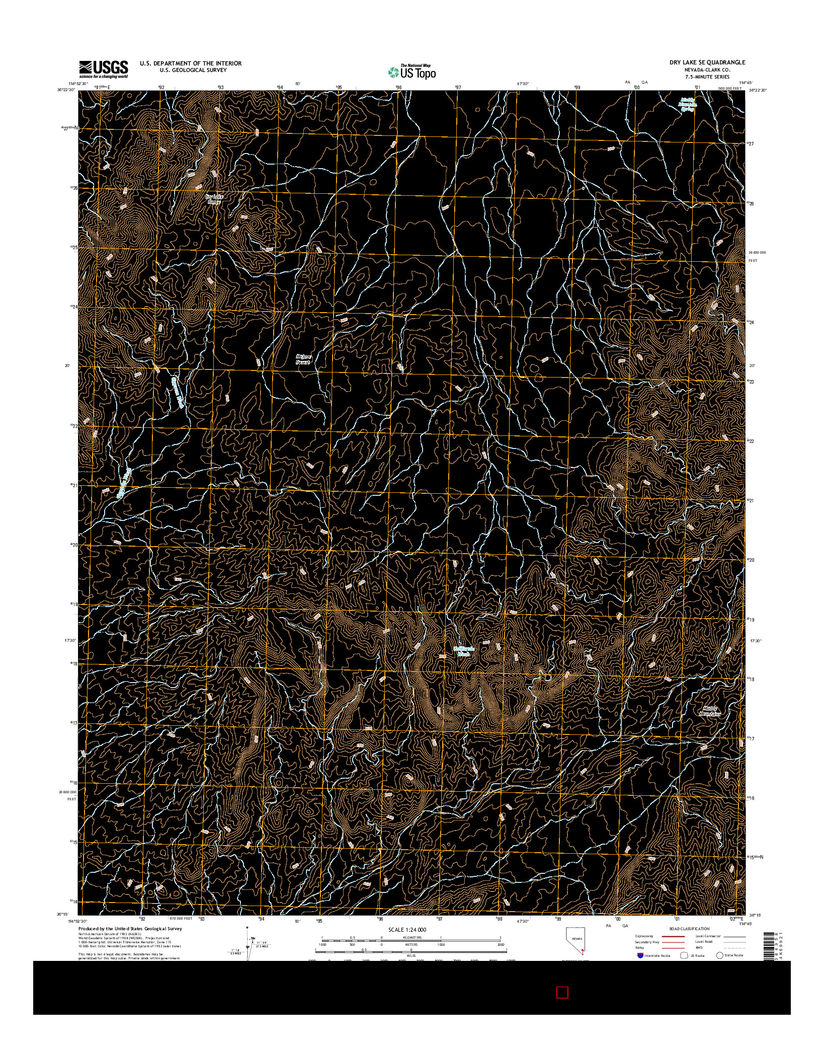 USGS US TOPO 7.5-MINUTE MAP FOR DRY LAKE SE, NV 2014