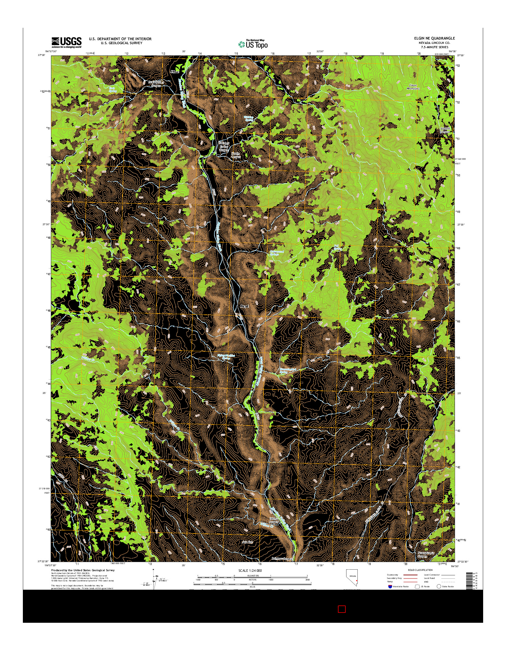 USGS US TOPO 7.5-MINUTE MAP FOR ELGIN NE, NV 2014