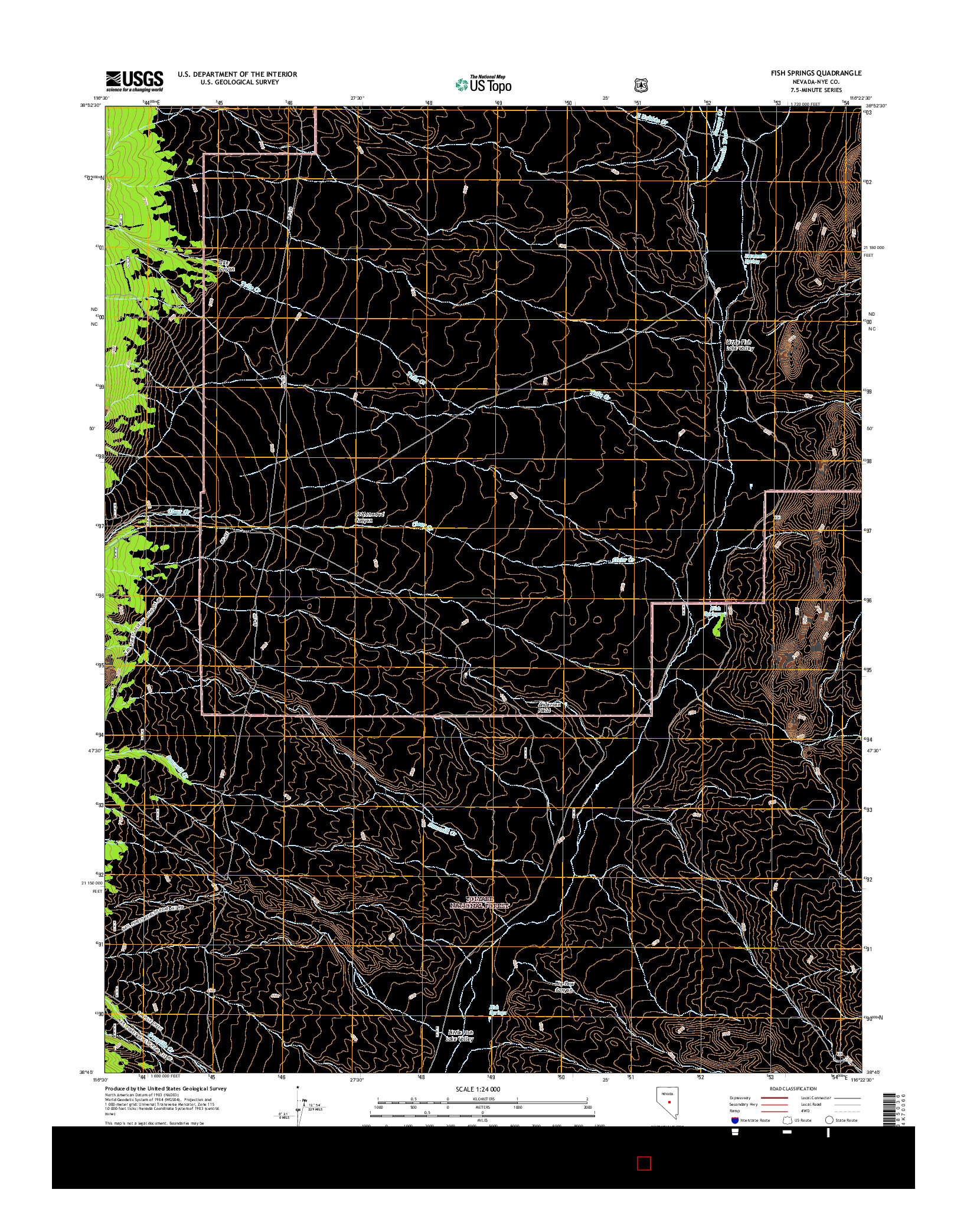 USGS US TOPO 7.5-MINUTE MAP FOR FISH SPRINGS, NV 2014