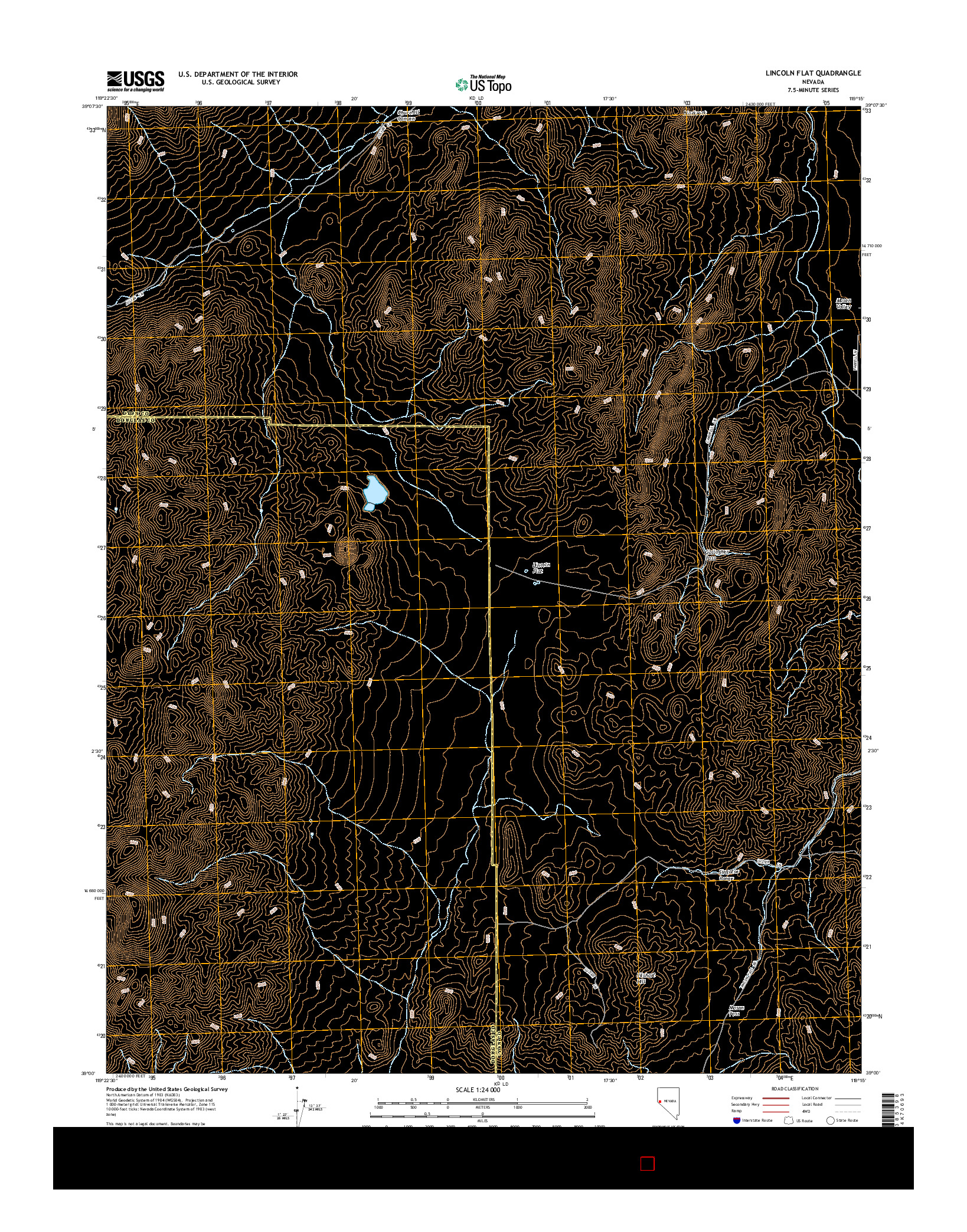 USGS US TOPO 7.5-MINUTE MAP FOR LINCOLN FLAT, NV 2014