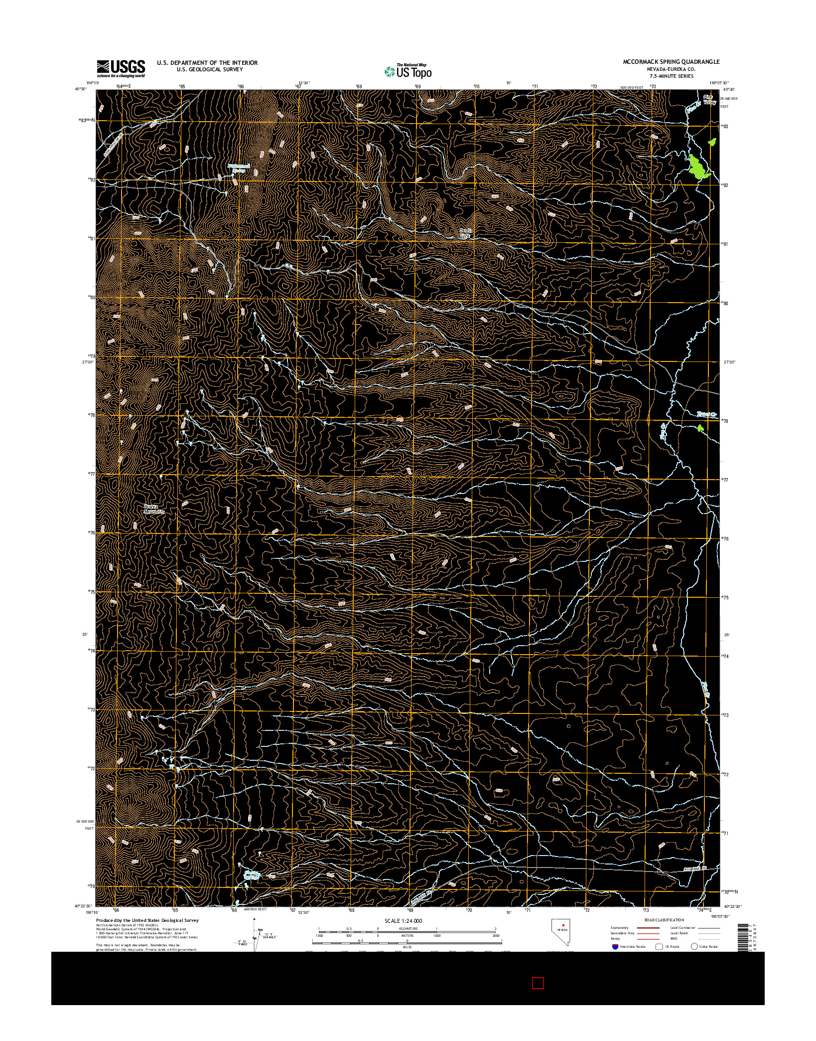 USGS US TOPO 7.5-MINUTE MAP FOR MCCORMACK SPRING, NV 2014