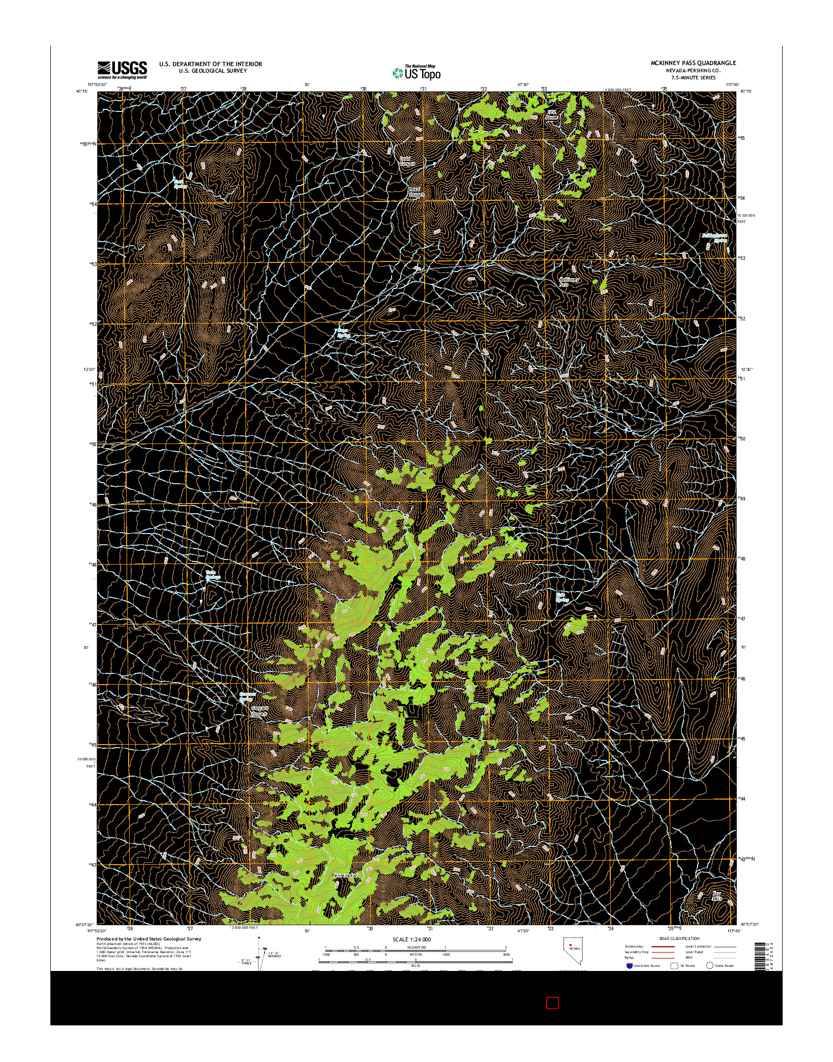 USGS US TOPO 7.5-MINUTE MAP FOR MCKINNEY PASS, NV 2014