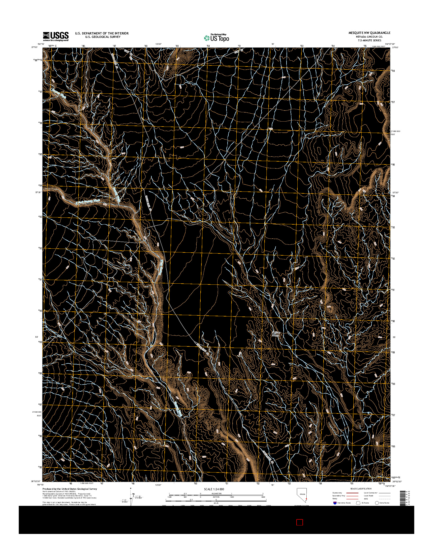 USGS US TOPO 7.5-MINUTE MAP FOR MESQUITE NW, NV 2014