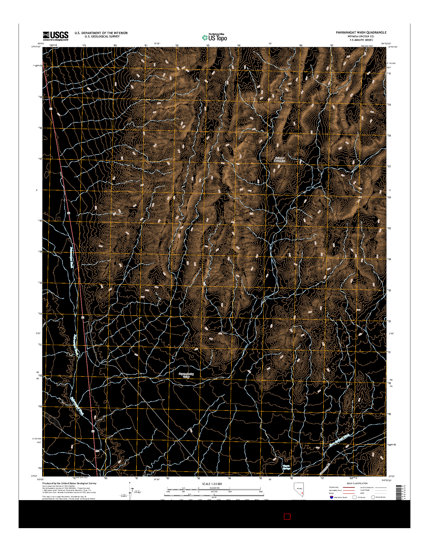 USGS US TOPO 7.5-MINUTE MAP FOR PAHRANAGAT WASH, NV 2014