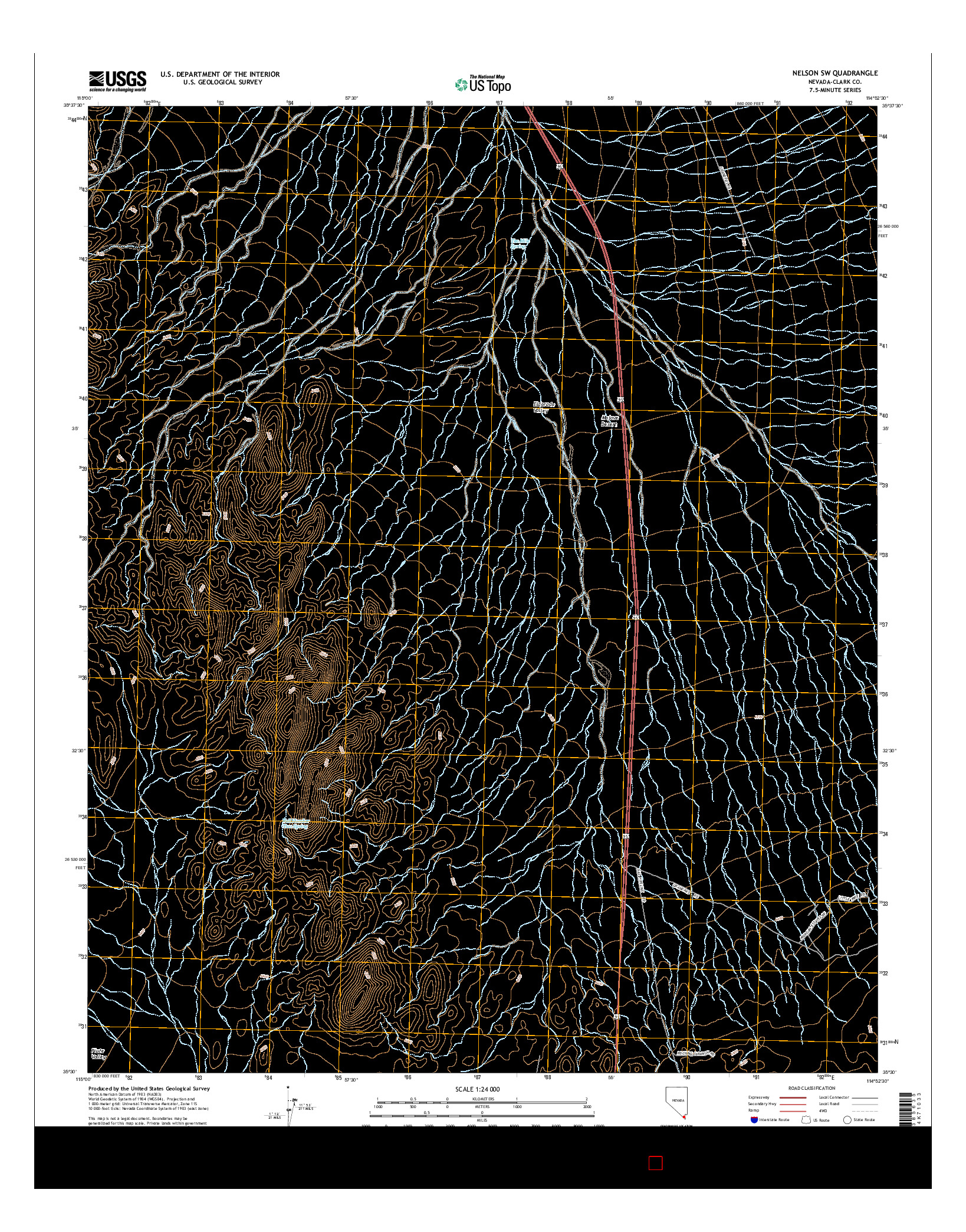 USGS US TOPO 7.5-MINUTE MAP FOR NELSON SW, NV 2014