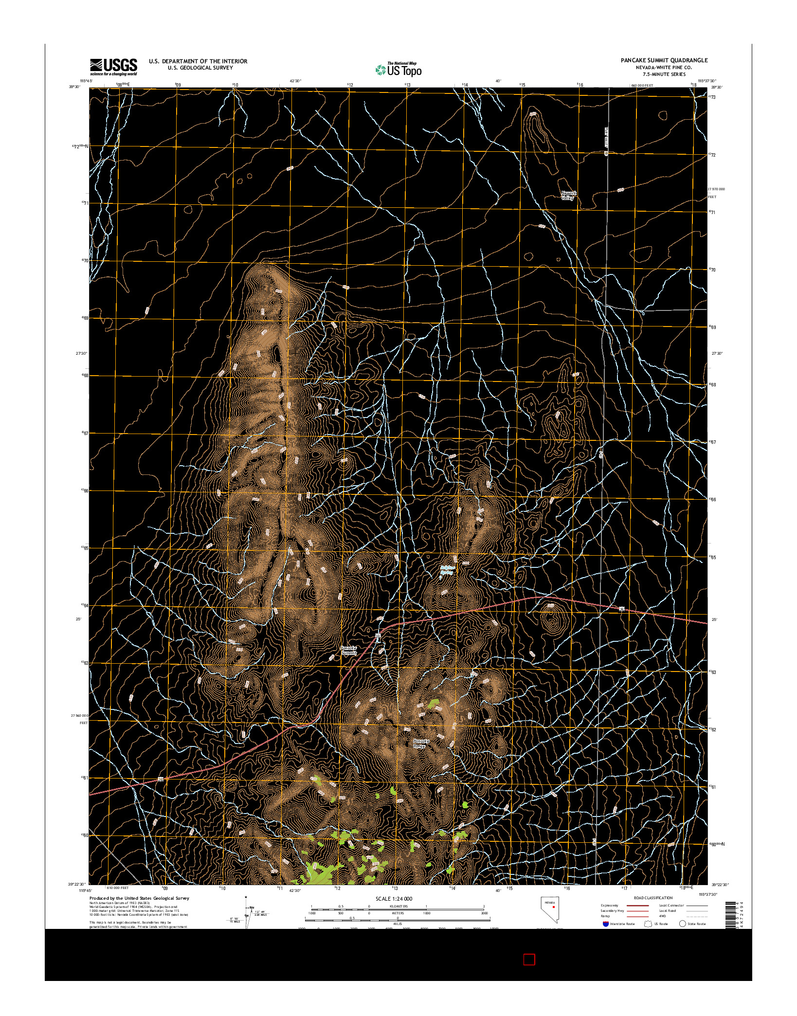 USGS US TOPO 7.5-MINUTE MAP FOR PANCAKE SUMMIT, NV 2014