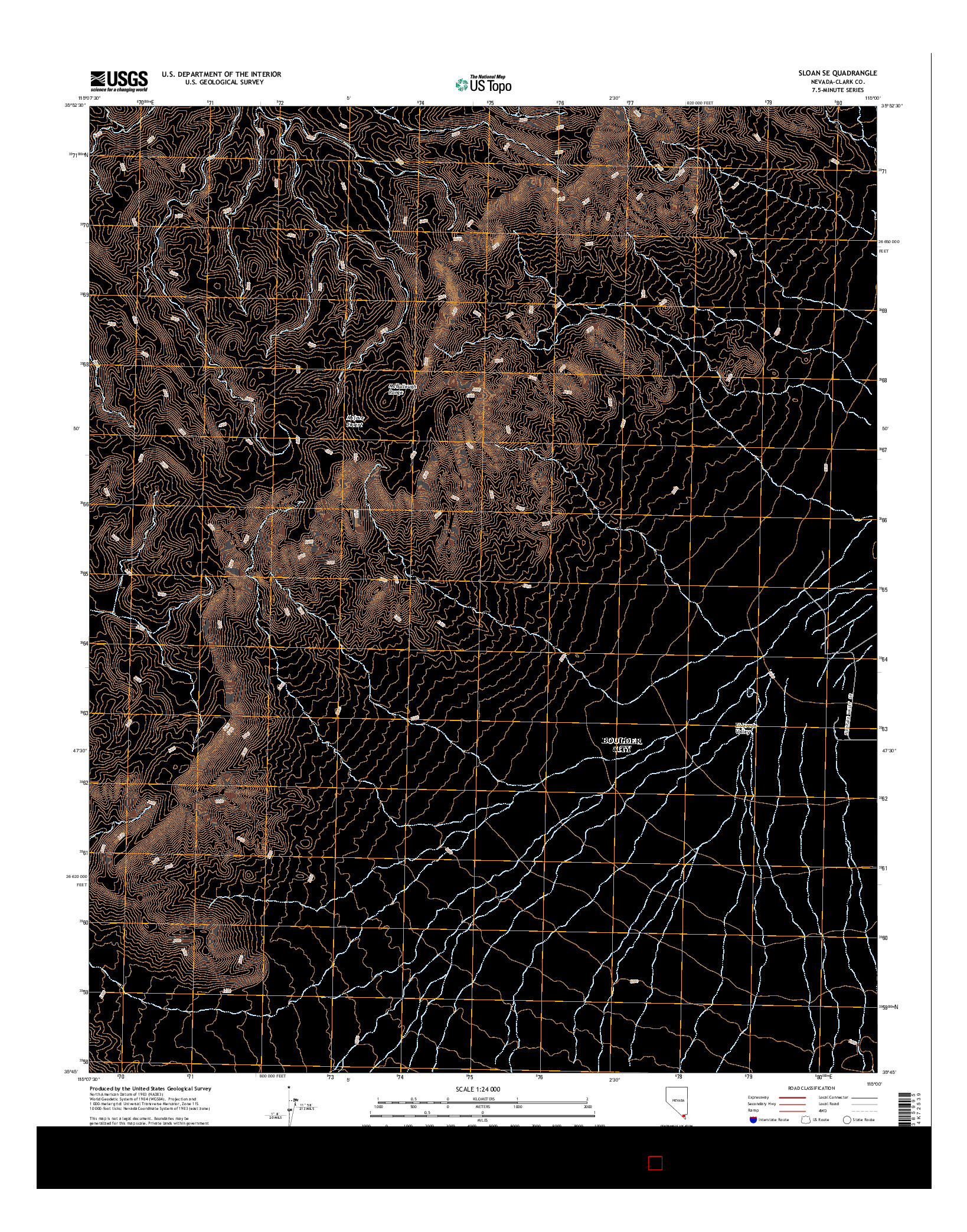 USGS US TOPO 7.5-MINUTE MAP FOR SLOAN SE, NV 2014