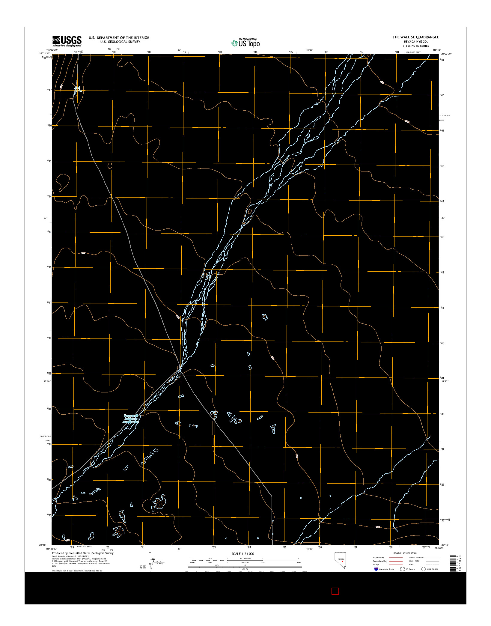 USGS US TOPO 7.5-MINUTE MAP FOR THE WALL SE, NV 2014