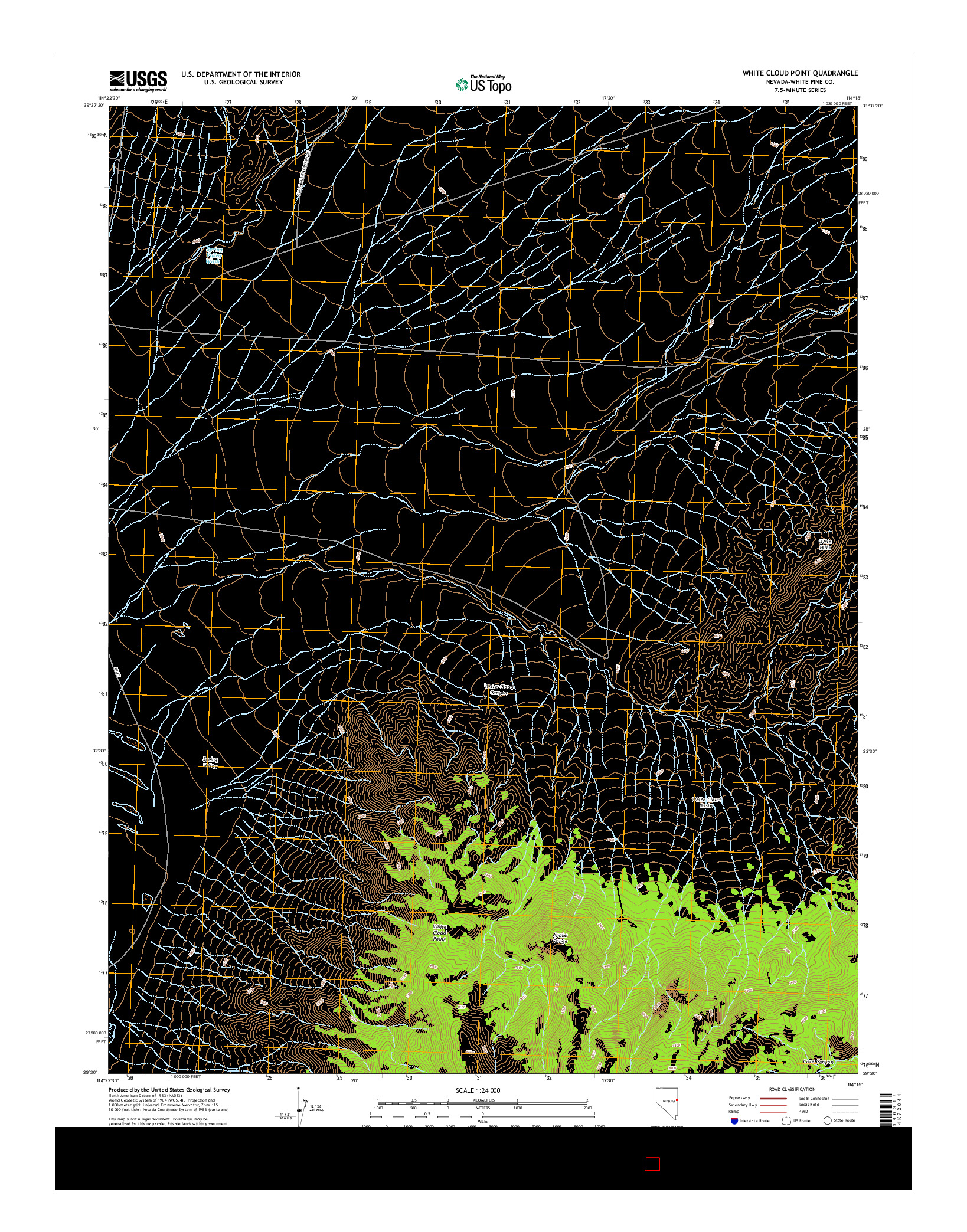 USGS US TOPO 7.5-MINUTE MAP FOR WHITE CLOUD POINT, NV 2014