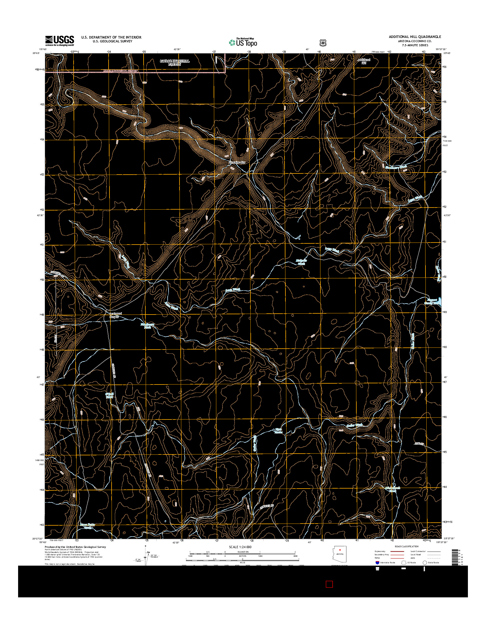 USGS US TOPO 7.5-MINUTE MAP FOR ADDITIONAL HILL, AZ 2014