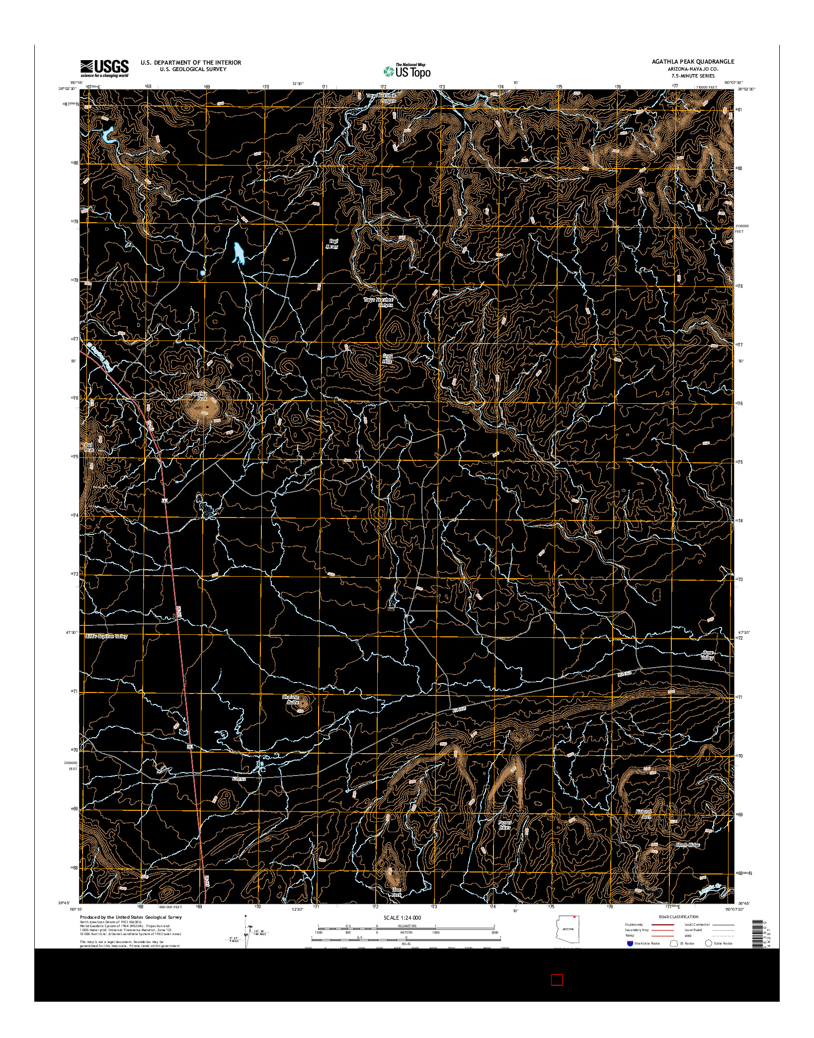 USGS US TOPO 7.5-MINUTE MAP FOR AGATHLA PEAK, AZ 2014