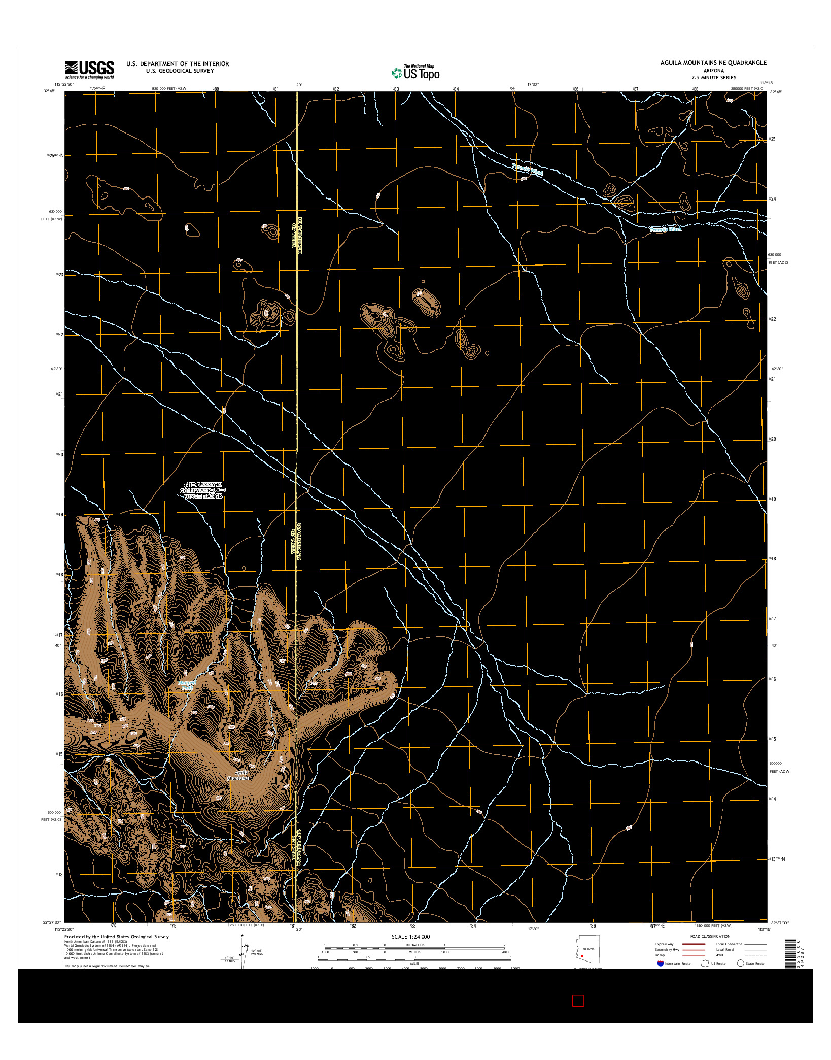 USGS US TOPO 7.5-MINUTE MAP FOR AGUILA MOUNTAINS NE, AZ 2014