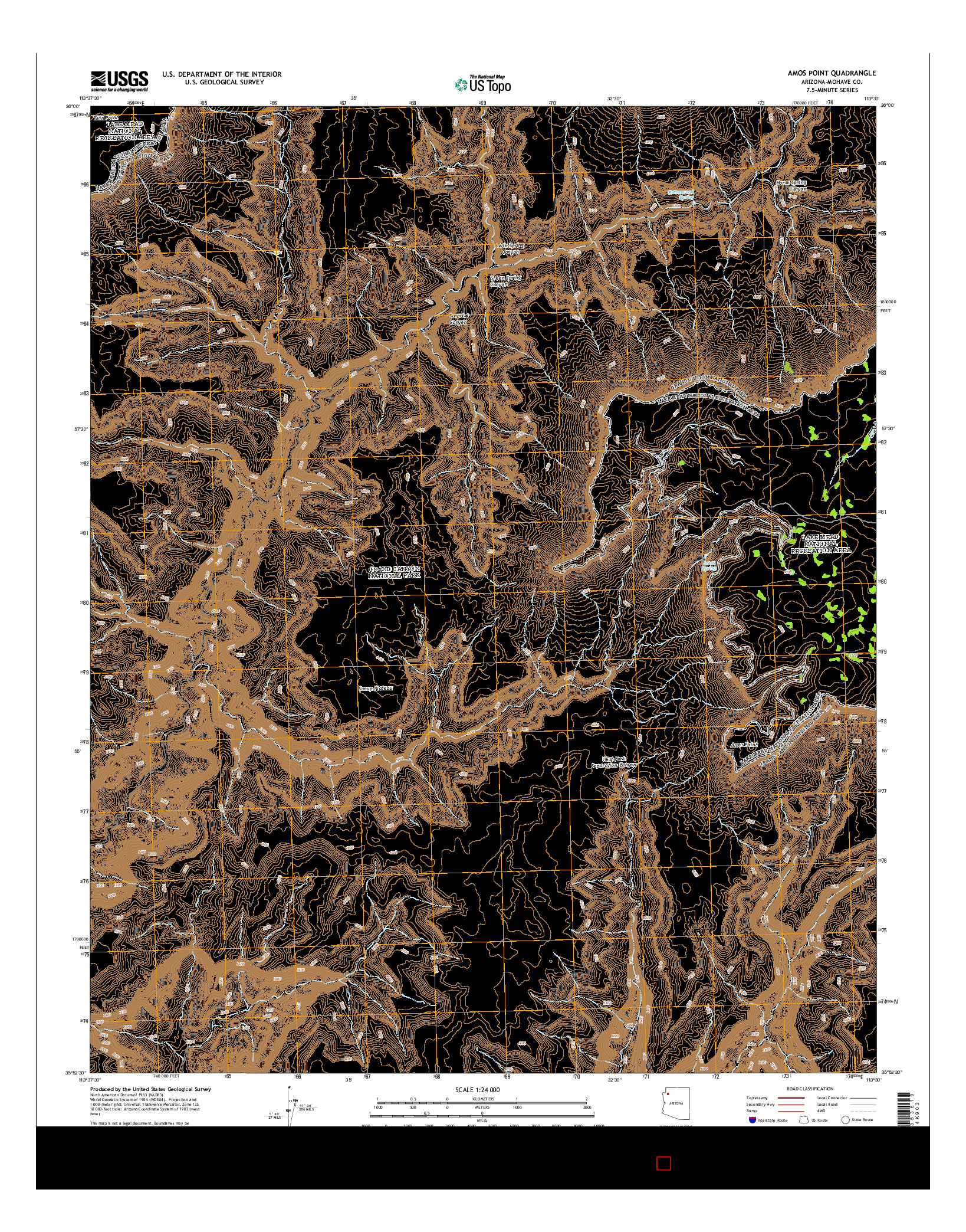 USGS US TOPO 7.5-MINUTE MAP FOR AMOS POINT, AZ 2014