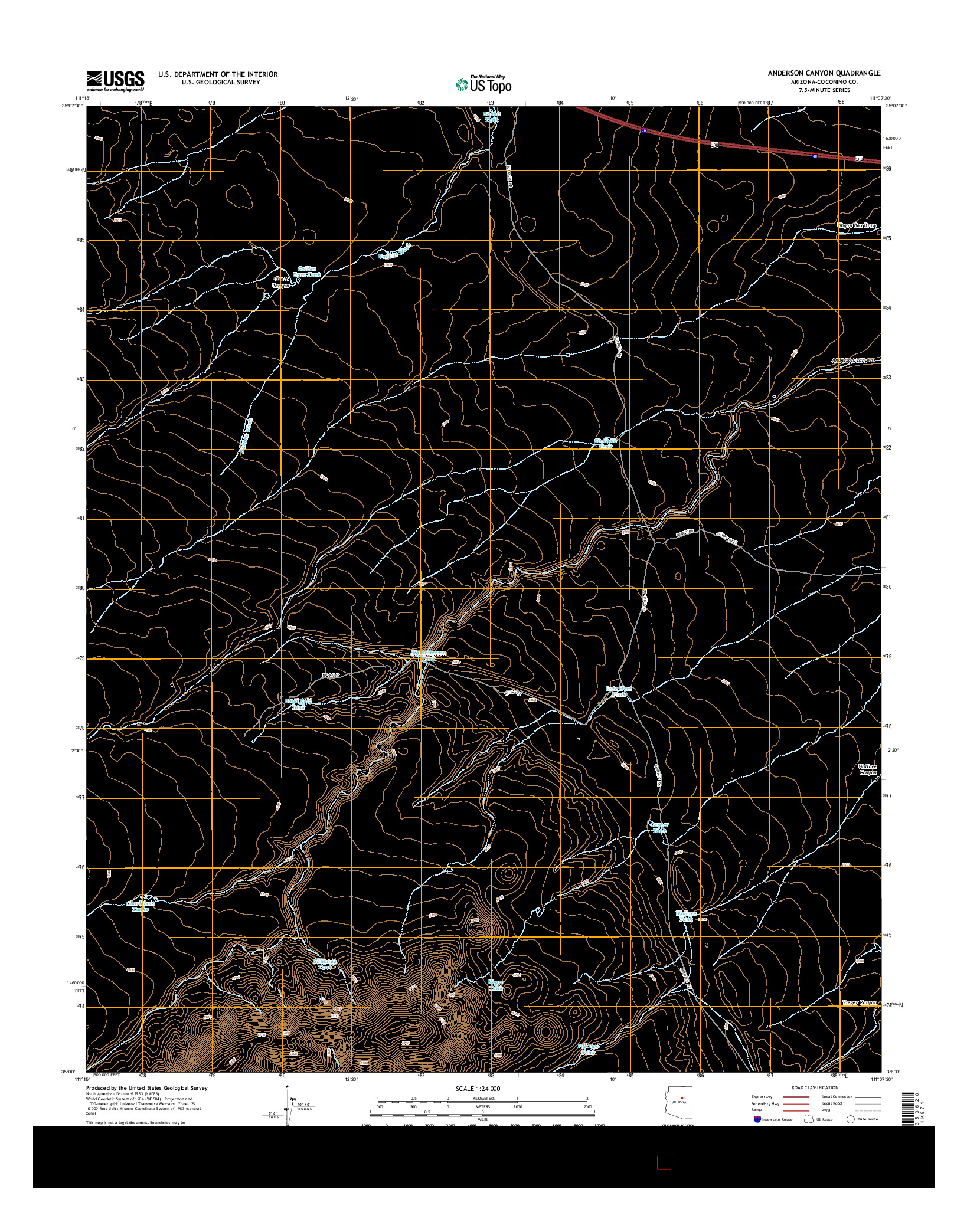 USGS US TOPO 7.5-MINUTE MAP FOR ANDERSON CANYON, AZ 2014