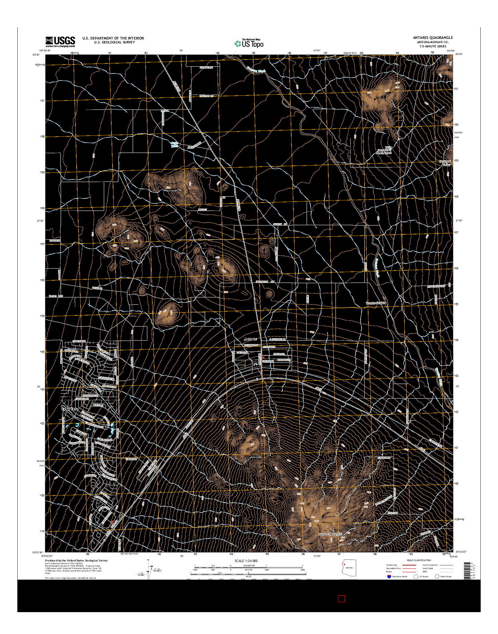 USGS US TOPO 7.5-MINUTE MAP FOR ANTARES, AZ 2014