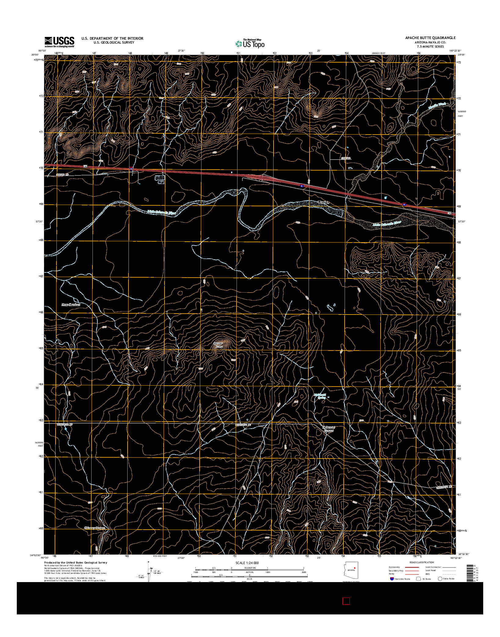 USGS US TOPO 7.5-MINUTE MAP FOR APACHE BUTTE, AZ 2014