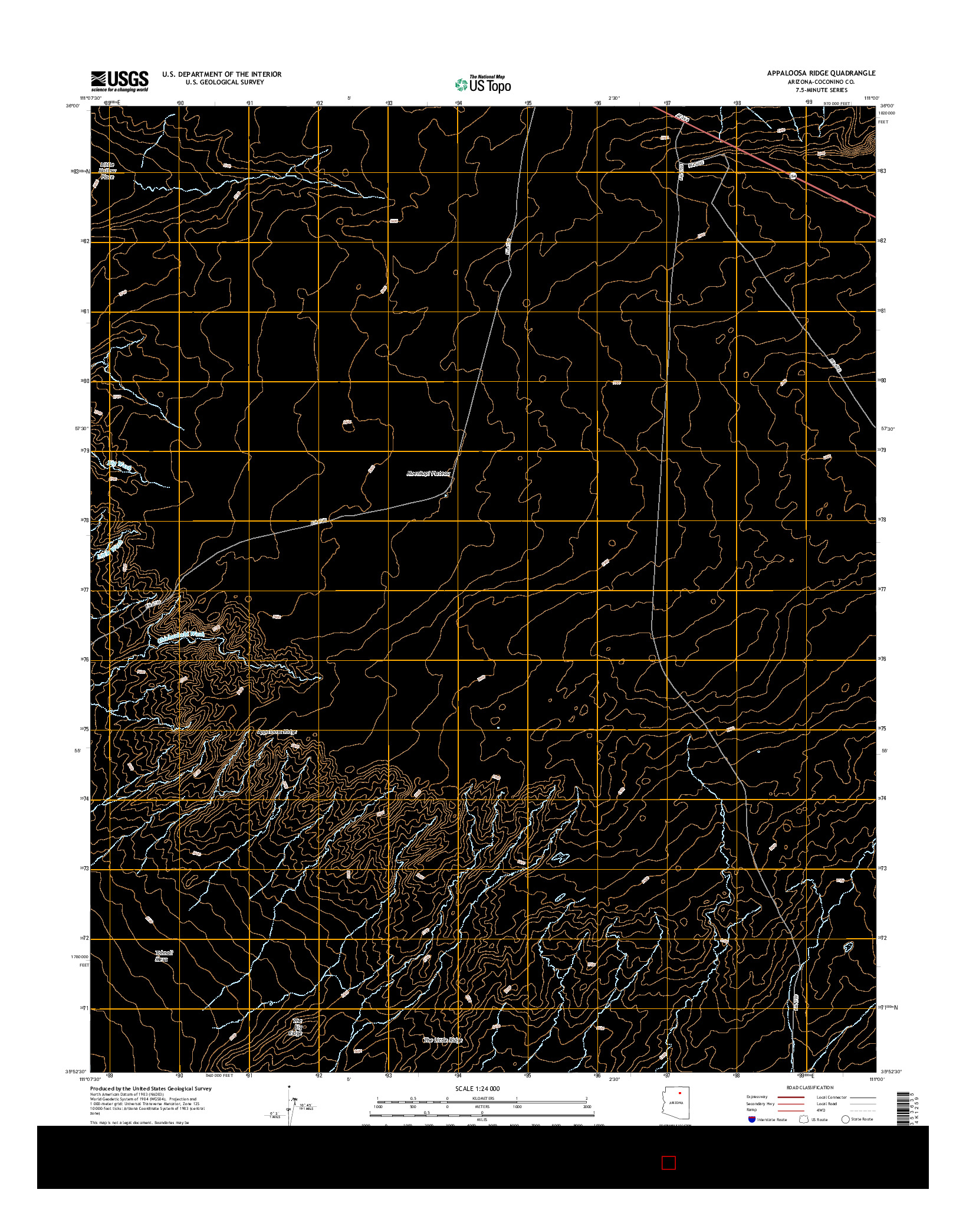 USGS US TOPO 7.5-MINUTE MAP FOR APPALOOSA RIDGE, AZ 2014