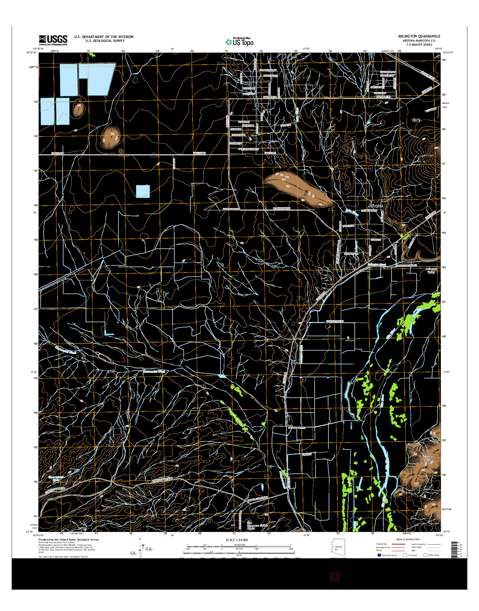 USGS US TOPO 7.5-MINUTE MAP FOR ARLINGTON, AZ 2014