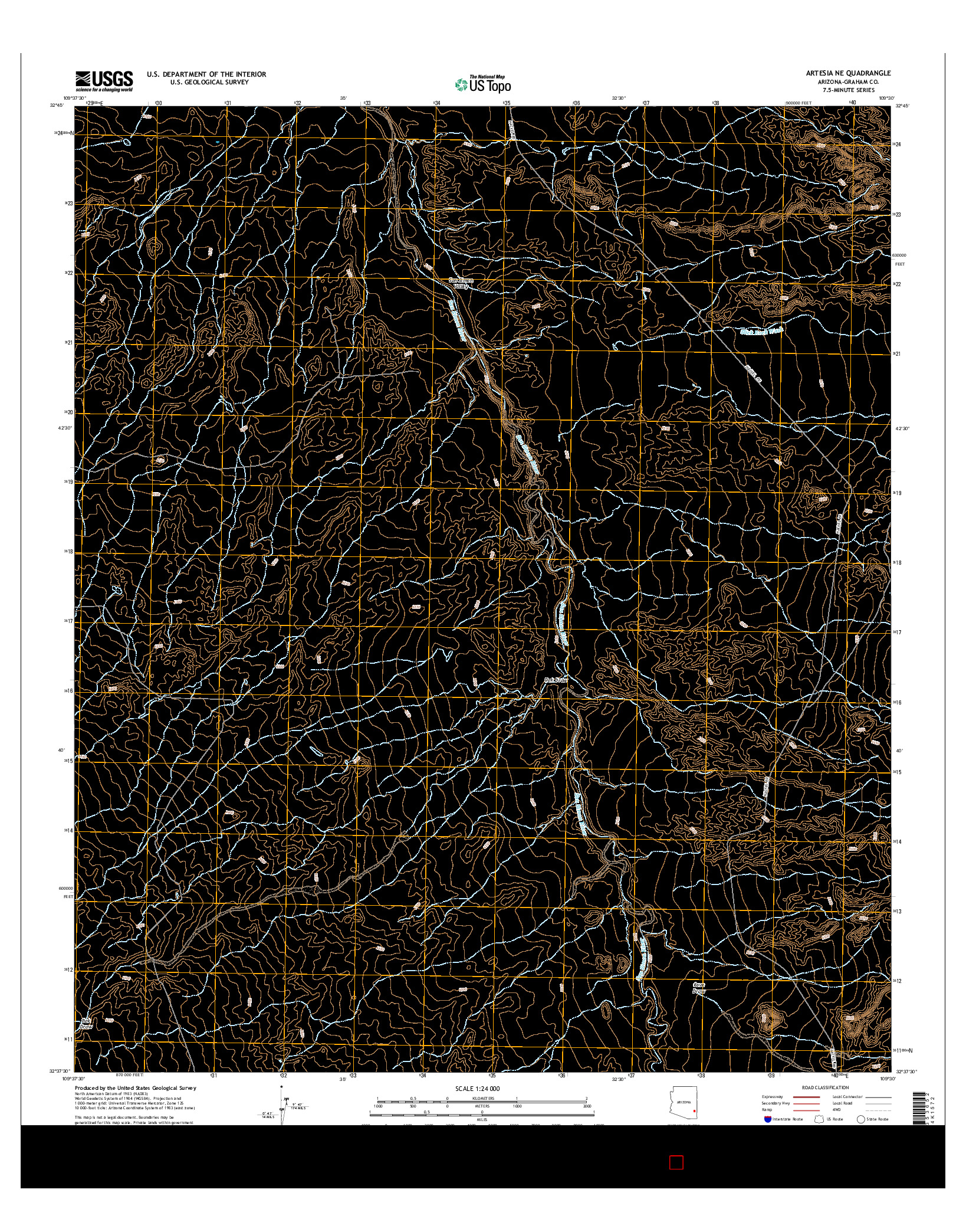 USGS US TOPO 7.5-MINUTE MAP FOR ARTESIA NE, AZ 2014