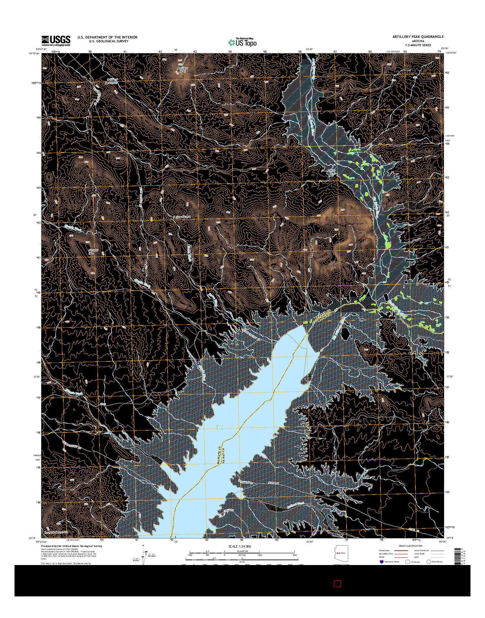 USGS US TOPO 7.5-MINUTE MAP FOR ARTILLERY PEAK, AZ 2014