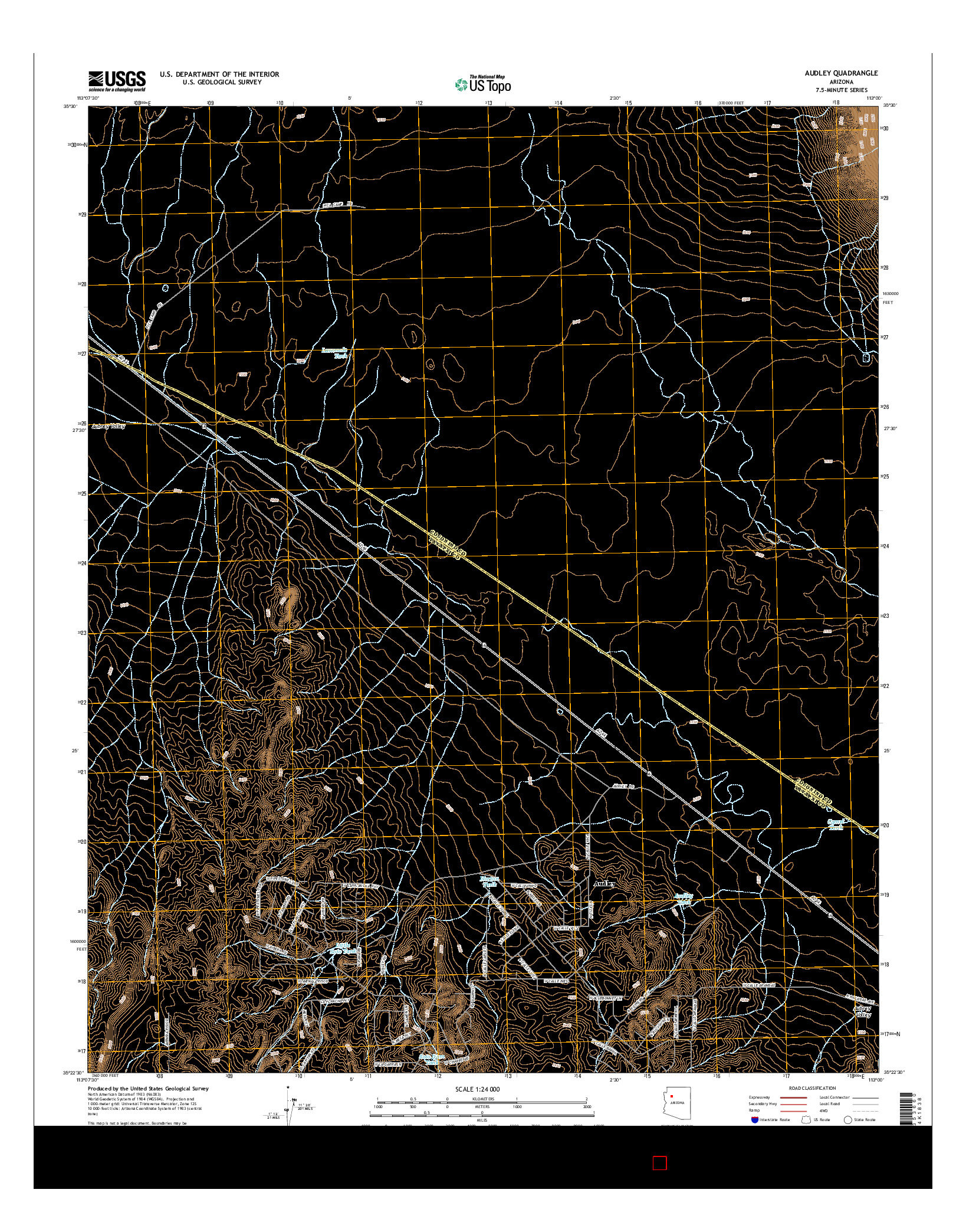 USGS US TOPO 7.5-MINUTE MAP FOR AUDLEY, AZ 2014